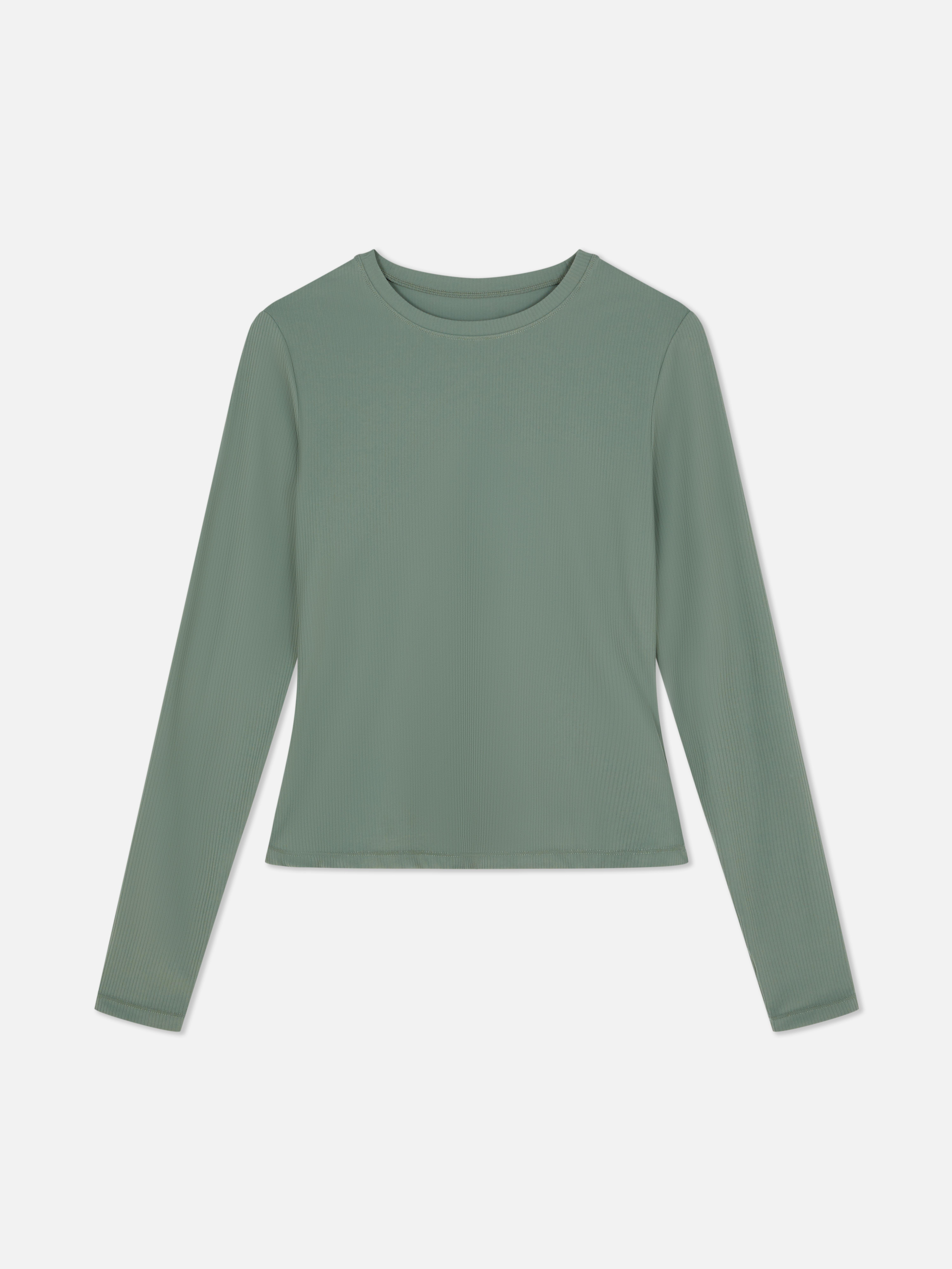 Ribbed Long Sleeve Performance Top