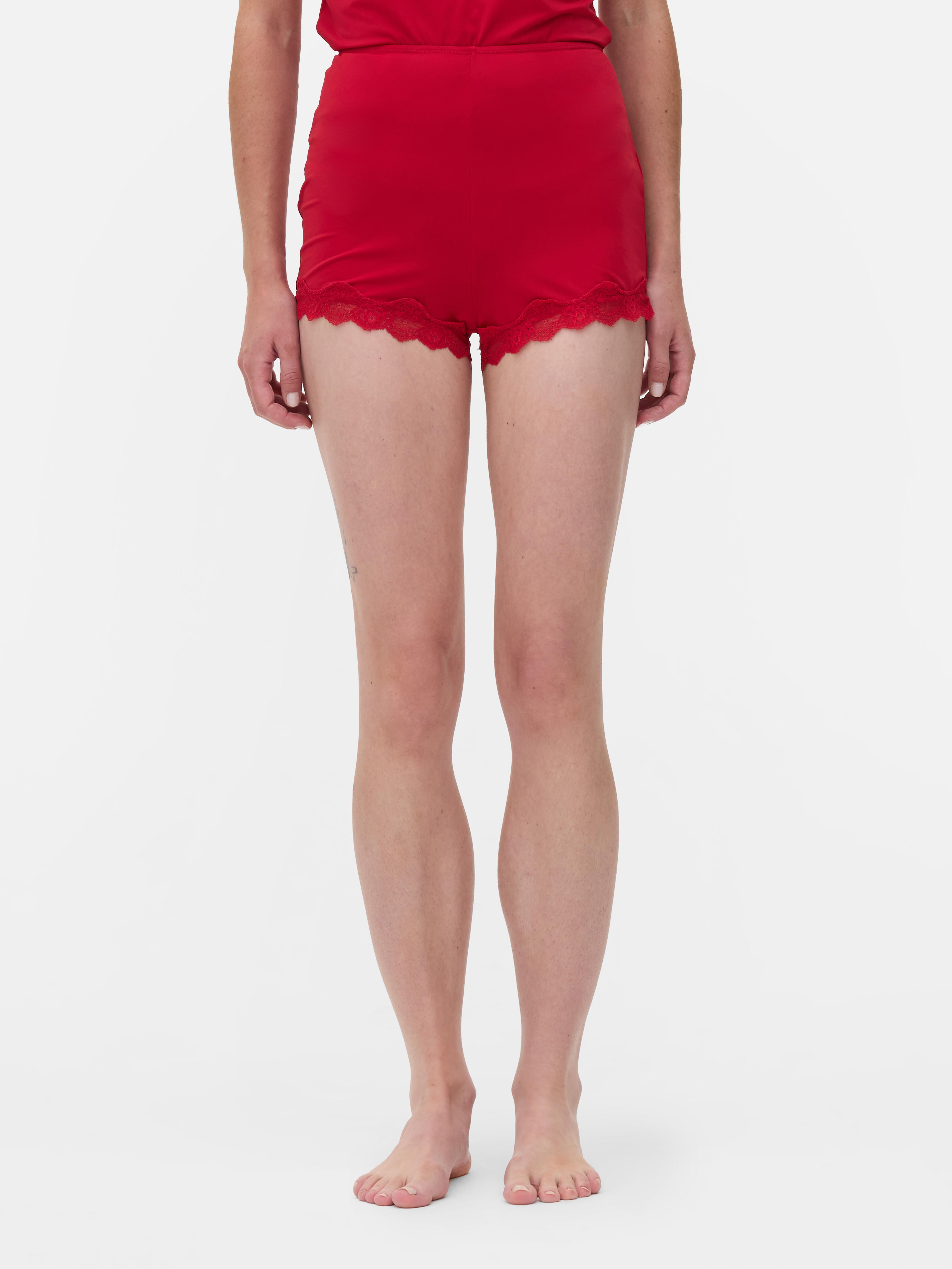Slinky Lace Trim Shorts