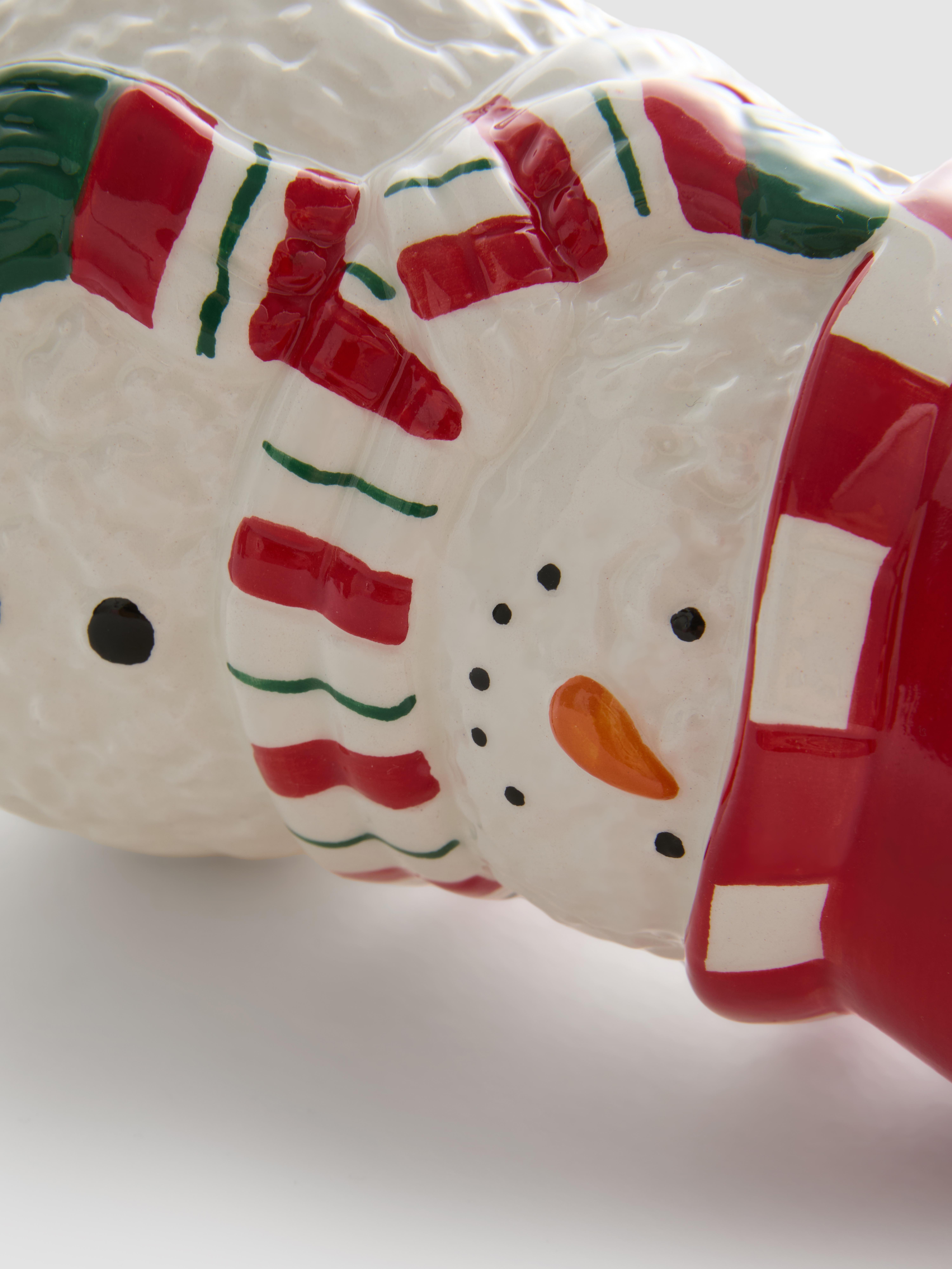 Scented Candle In Ceramic Snowman Container