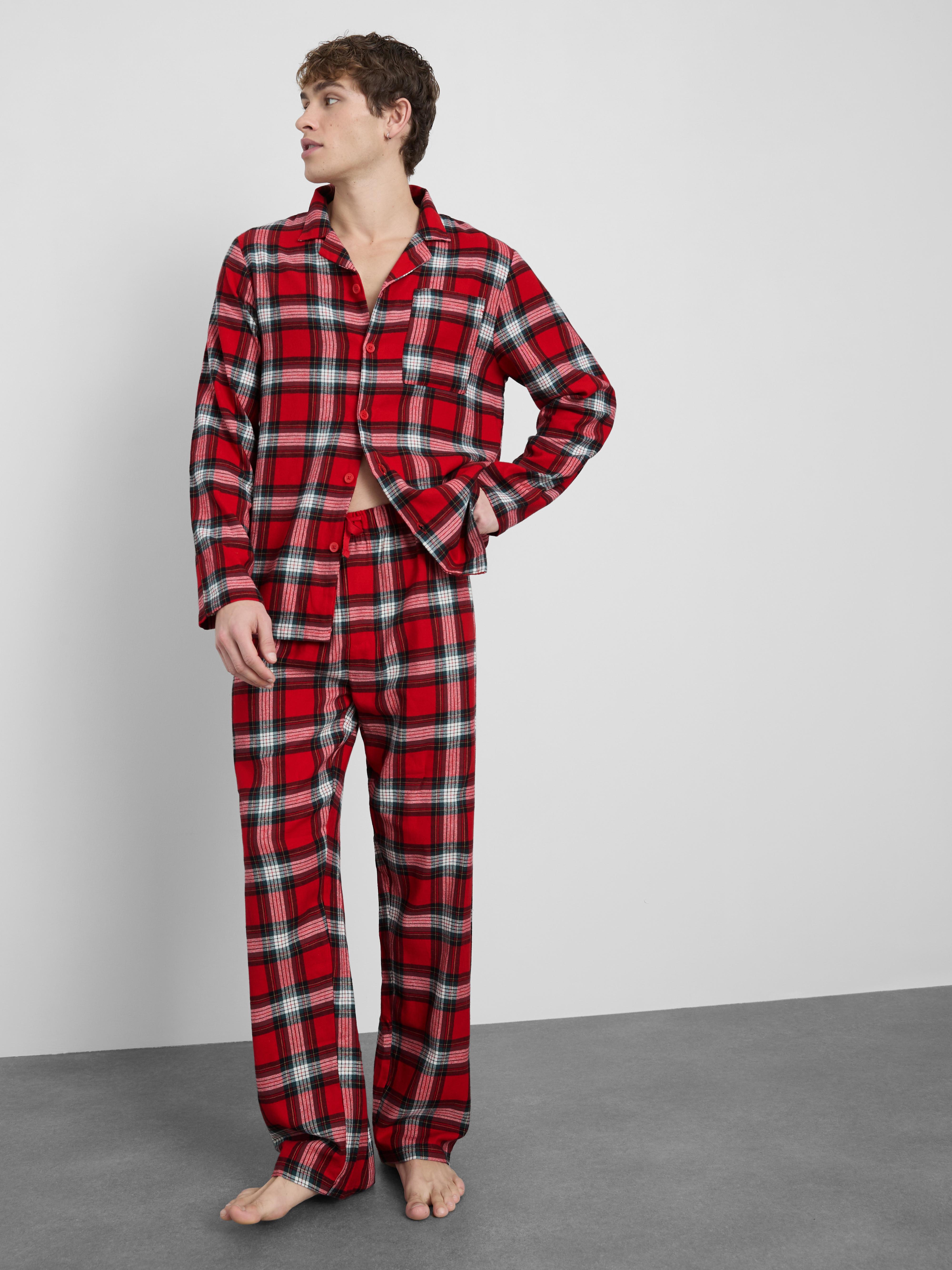 Men's Pure Cotton Red Check Family Christmas Pyjamas