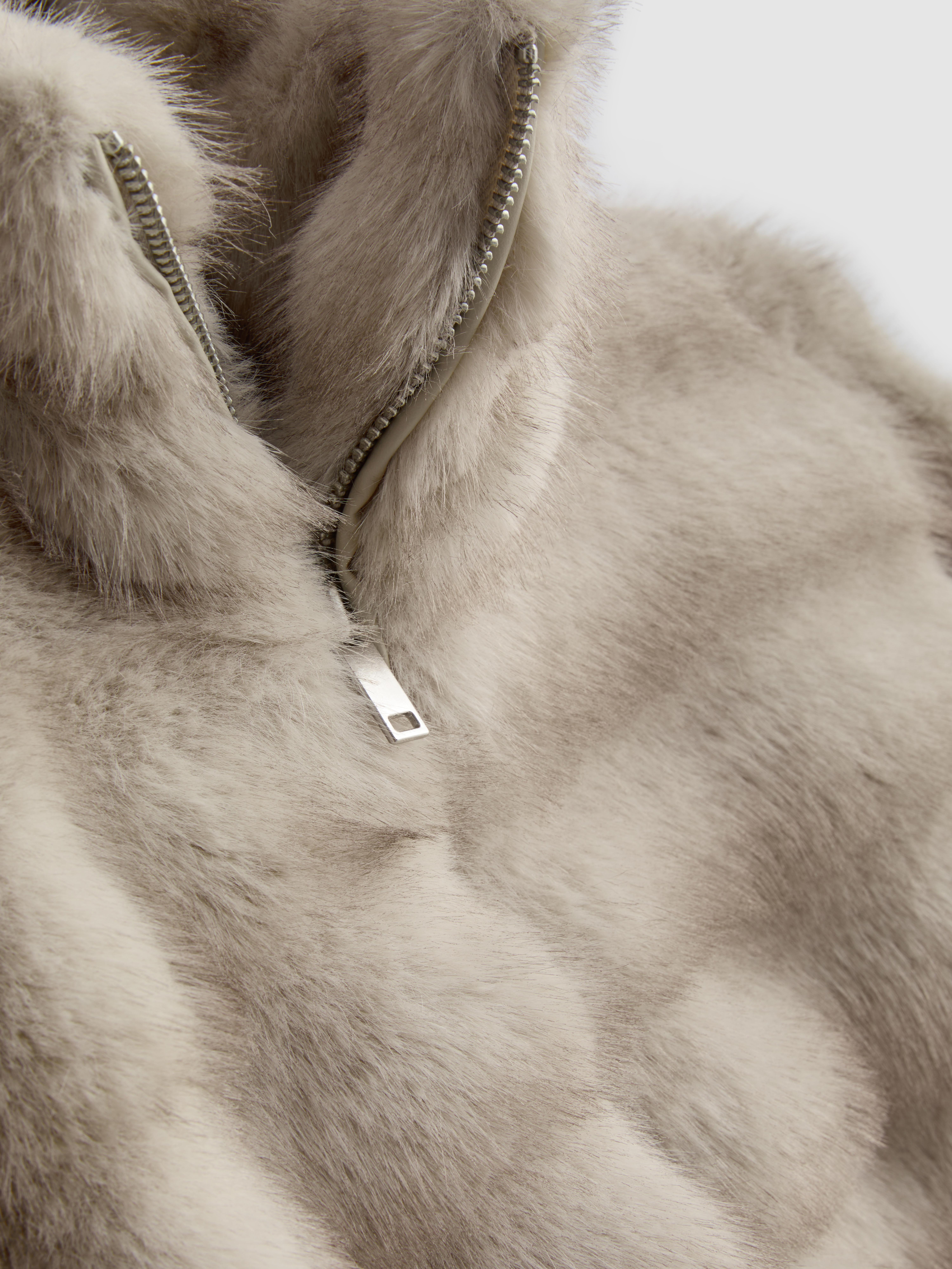 Faux Fur Bomber Jacket