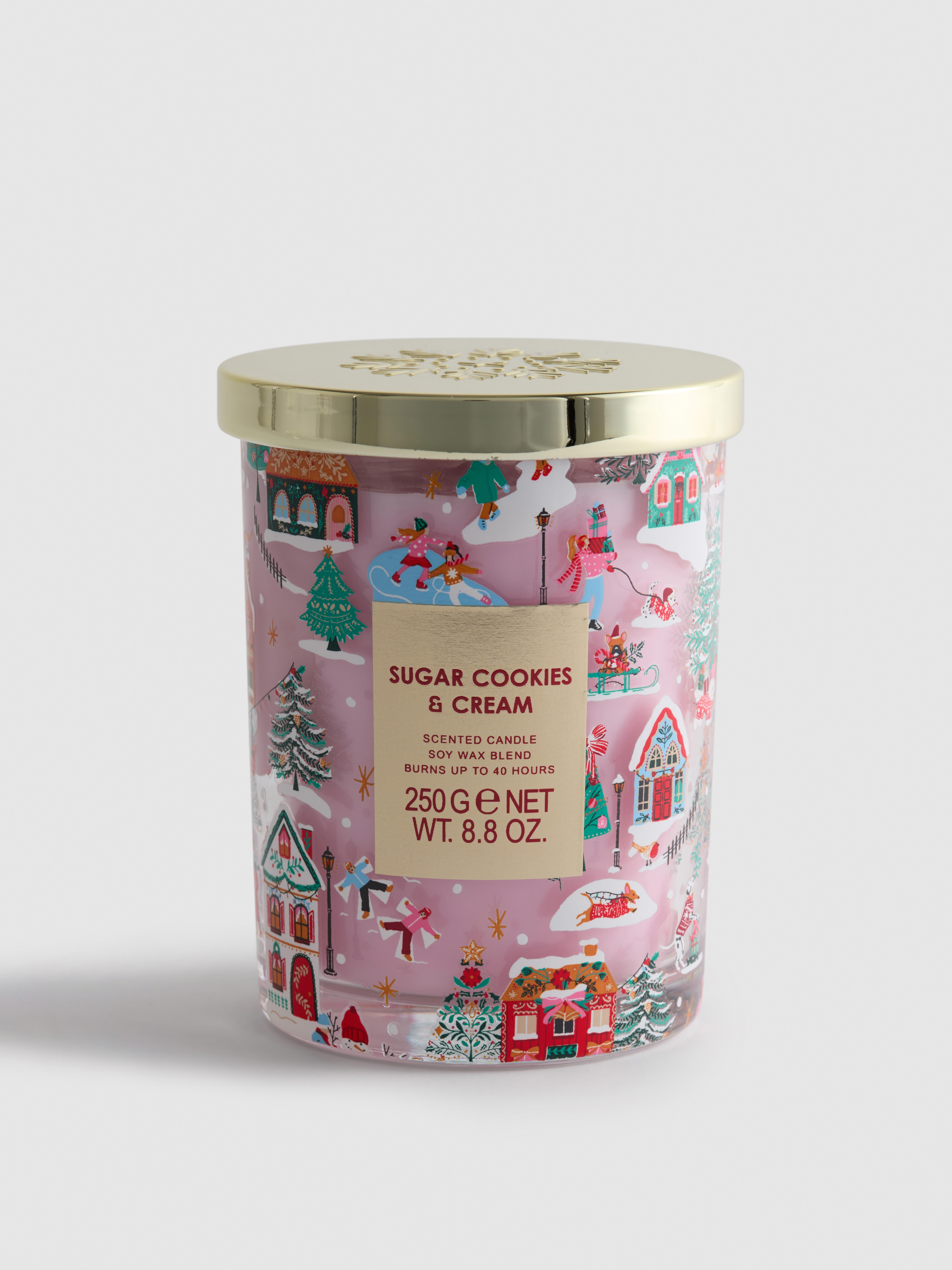 Festive Scented Candle In Lidded Jar Light Pink