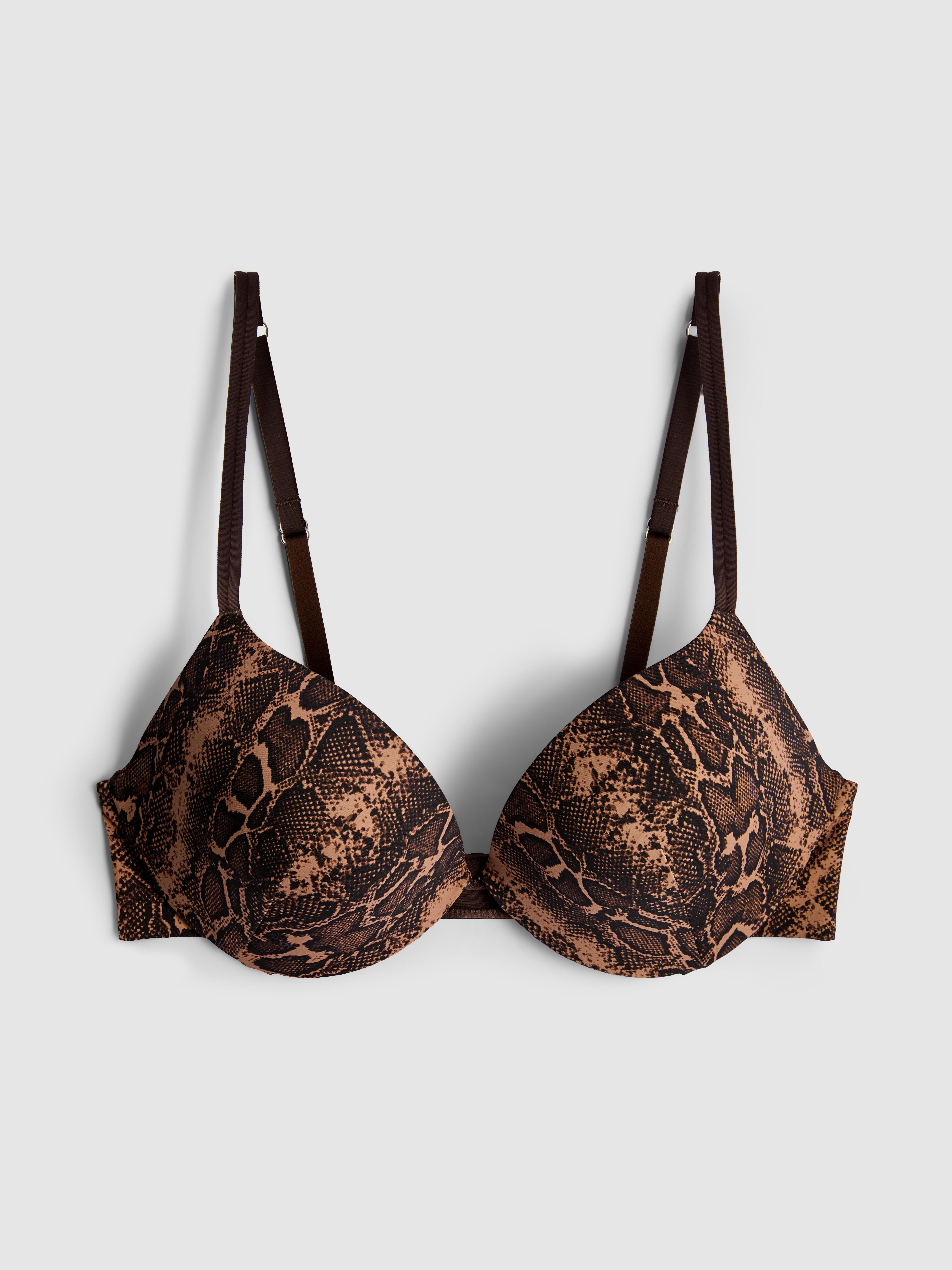 Reggiseno imbottito glitterato Marrone