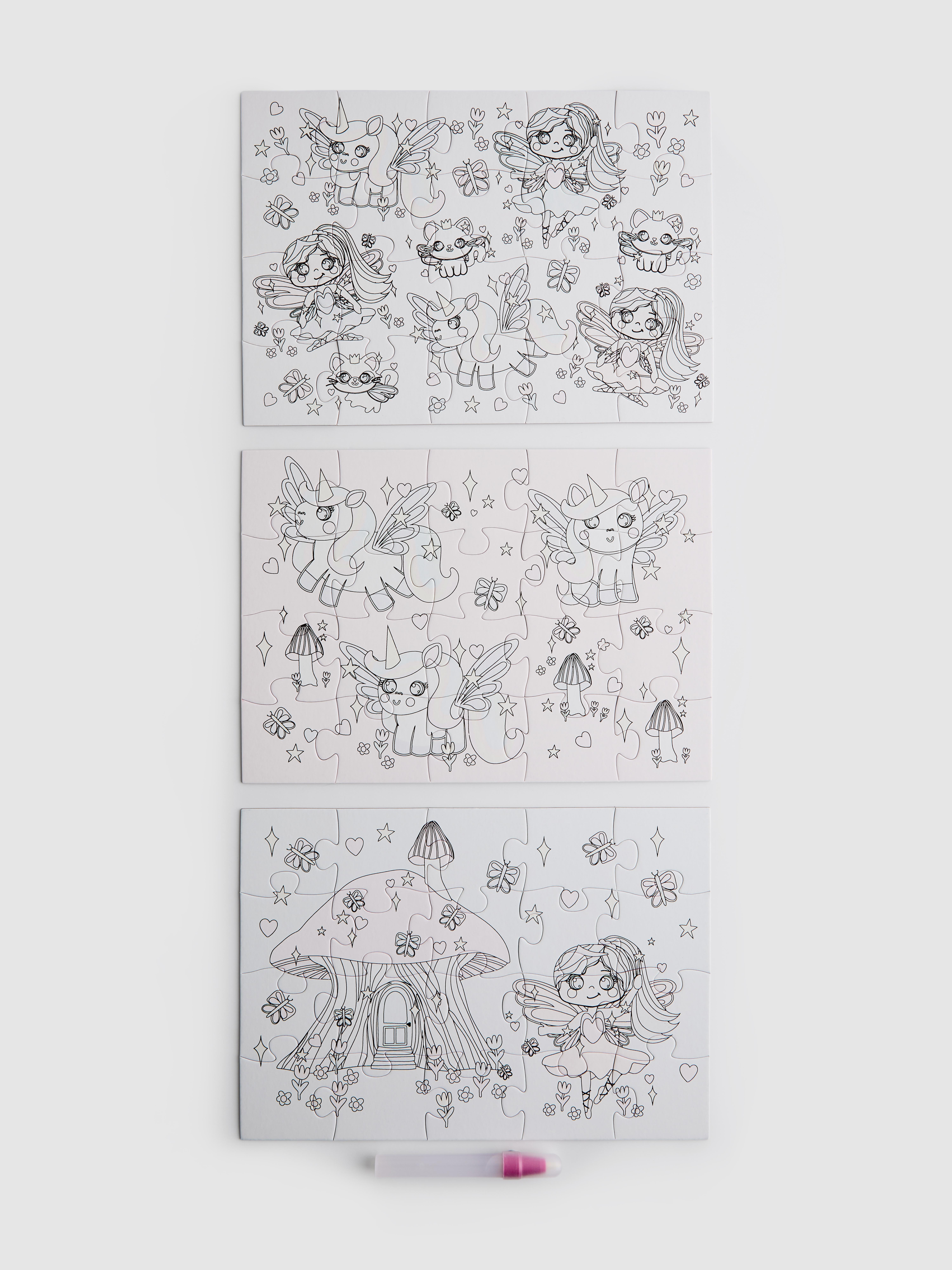 3pk Reversible Water Magic Jigsaw Puzzles