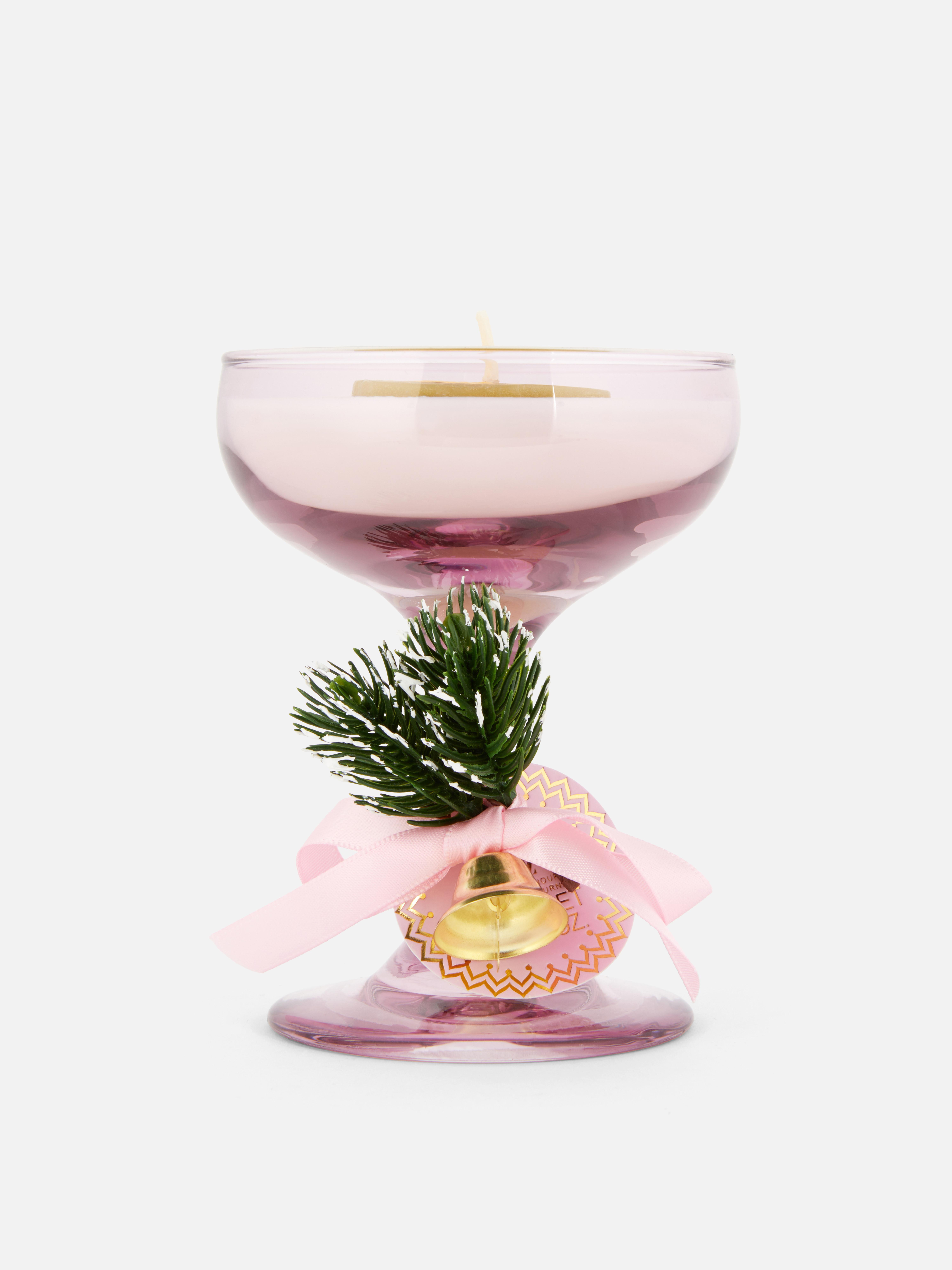 Kerstgeurkaars in drinkglas