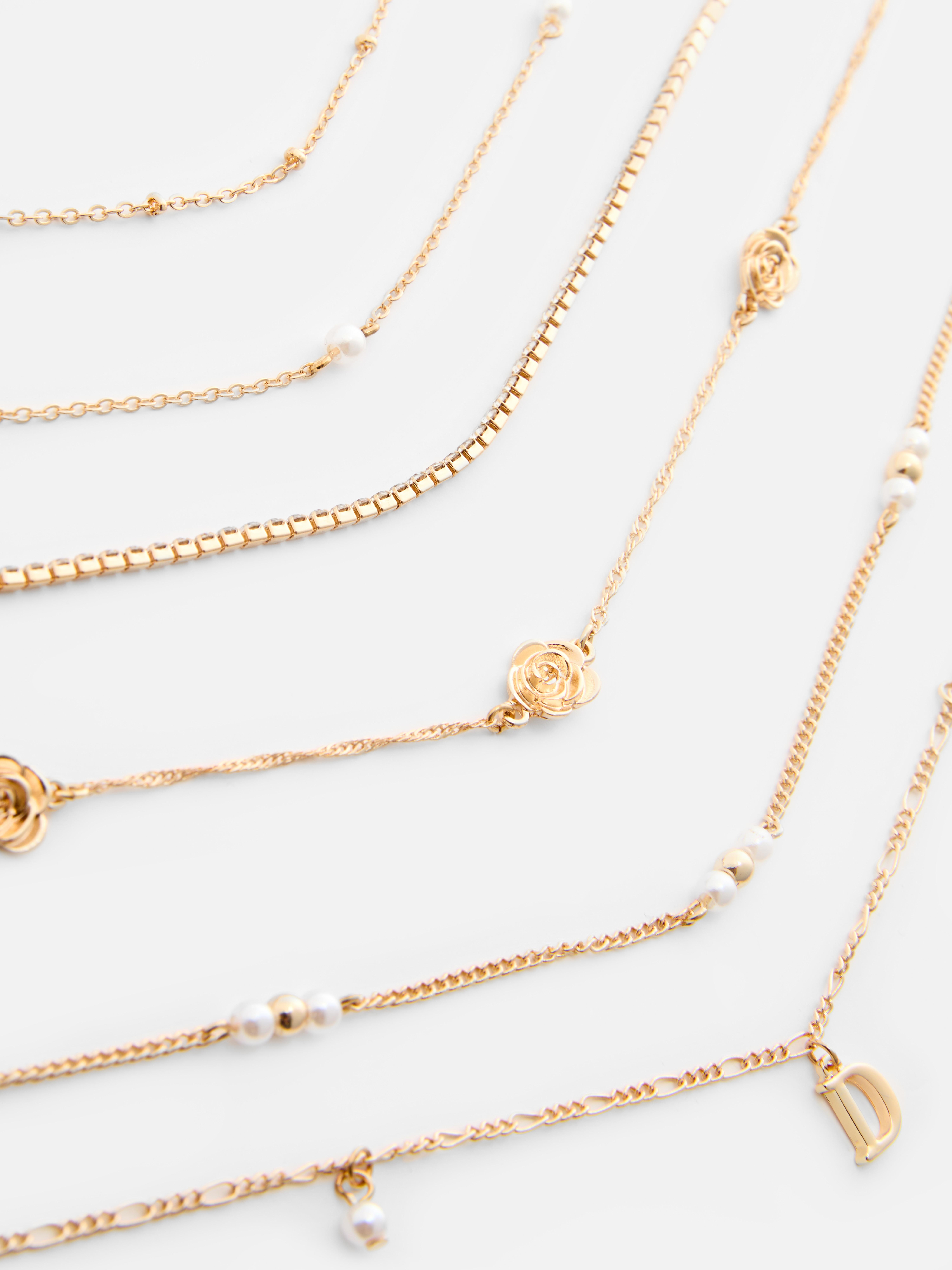 Halsbänder mit verschiedenen Anhängern, 6er-Pack