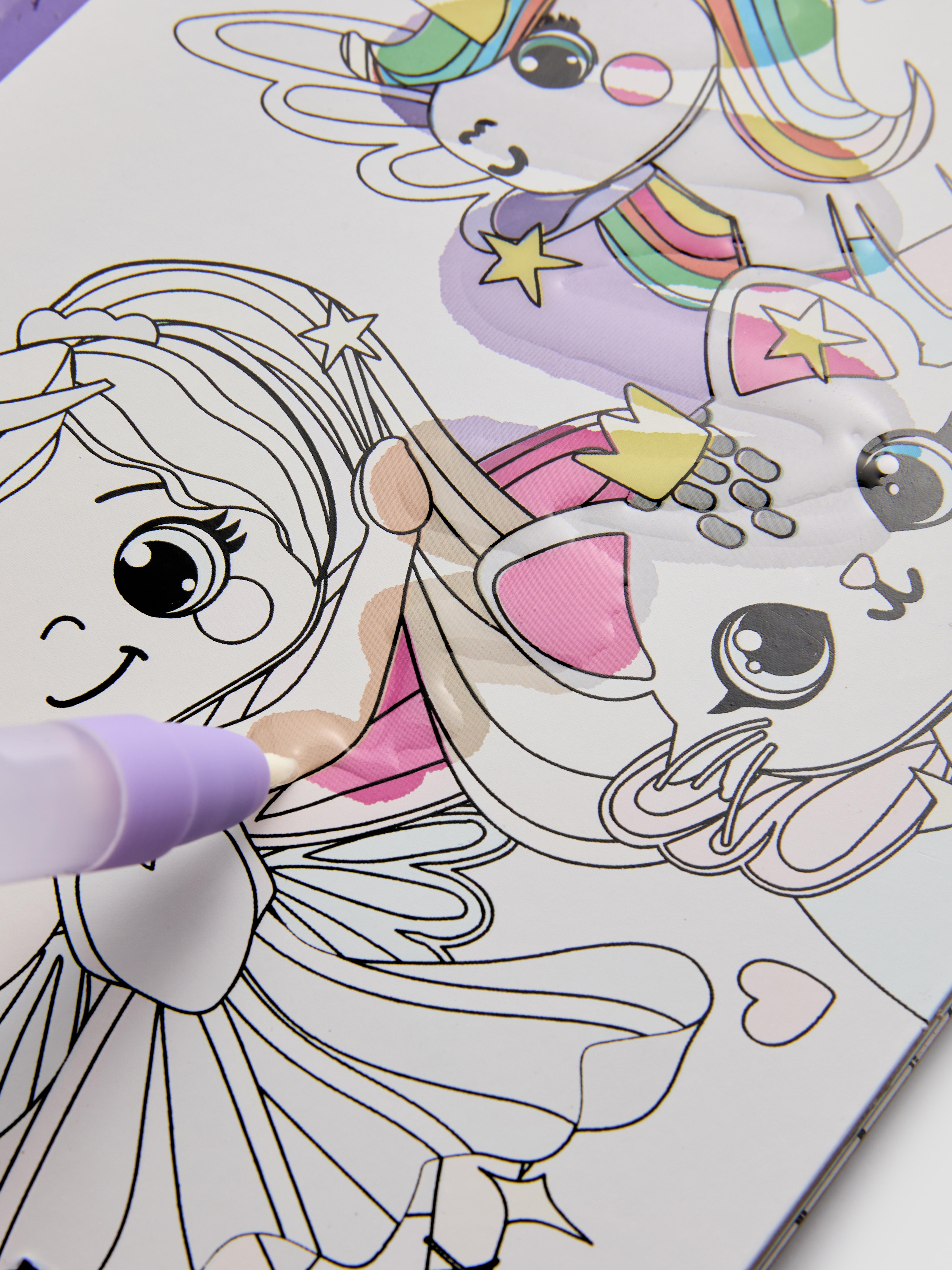 Livro colorir mágico água fadas