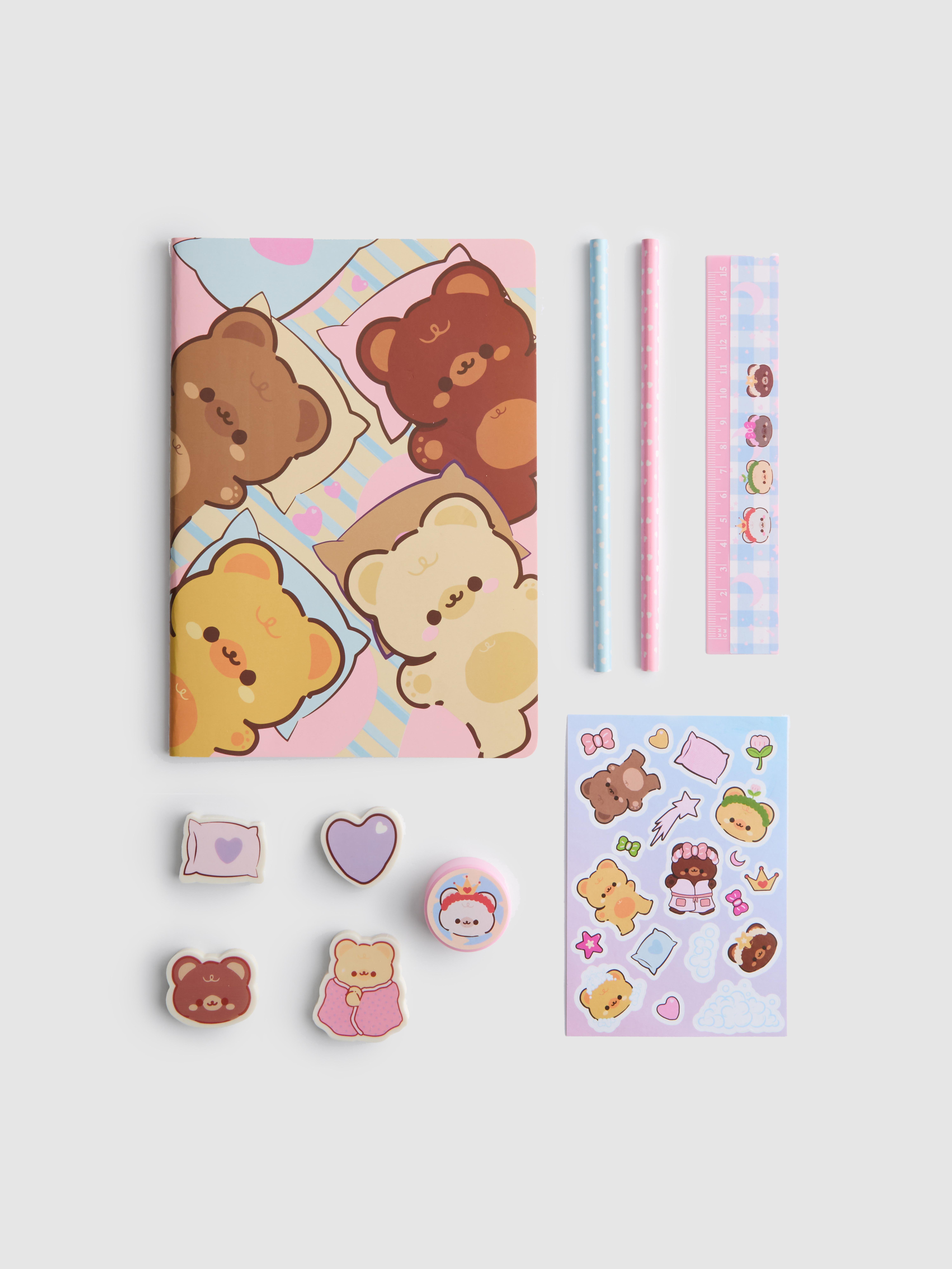 Bear Stationery Set In Fluffy Folio