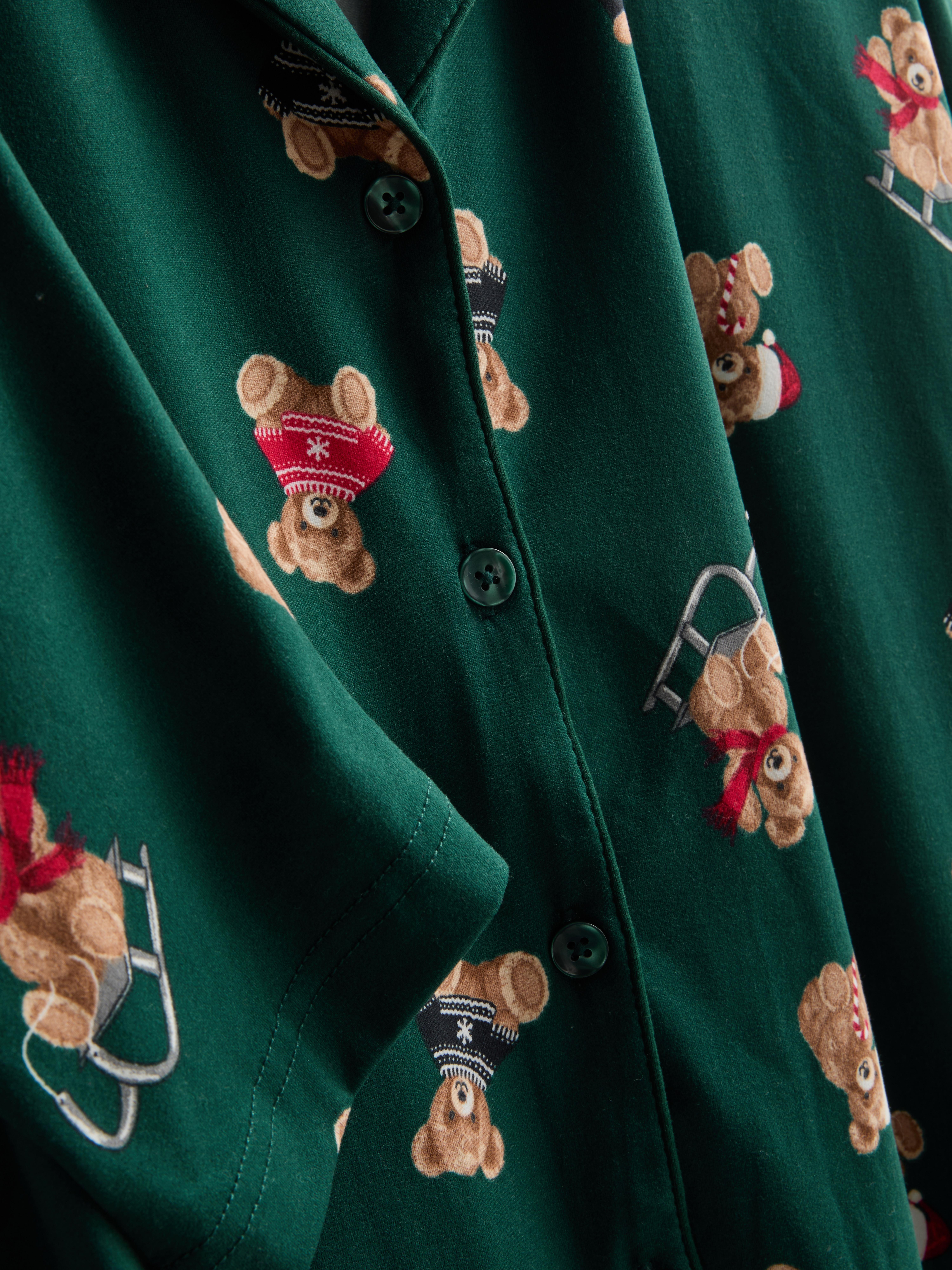 Women's Green Bear Family Christmas Pyjamas