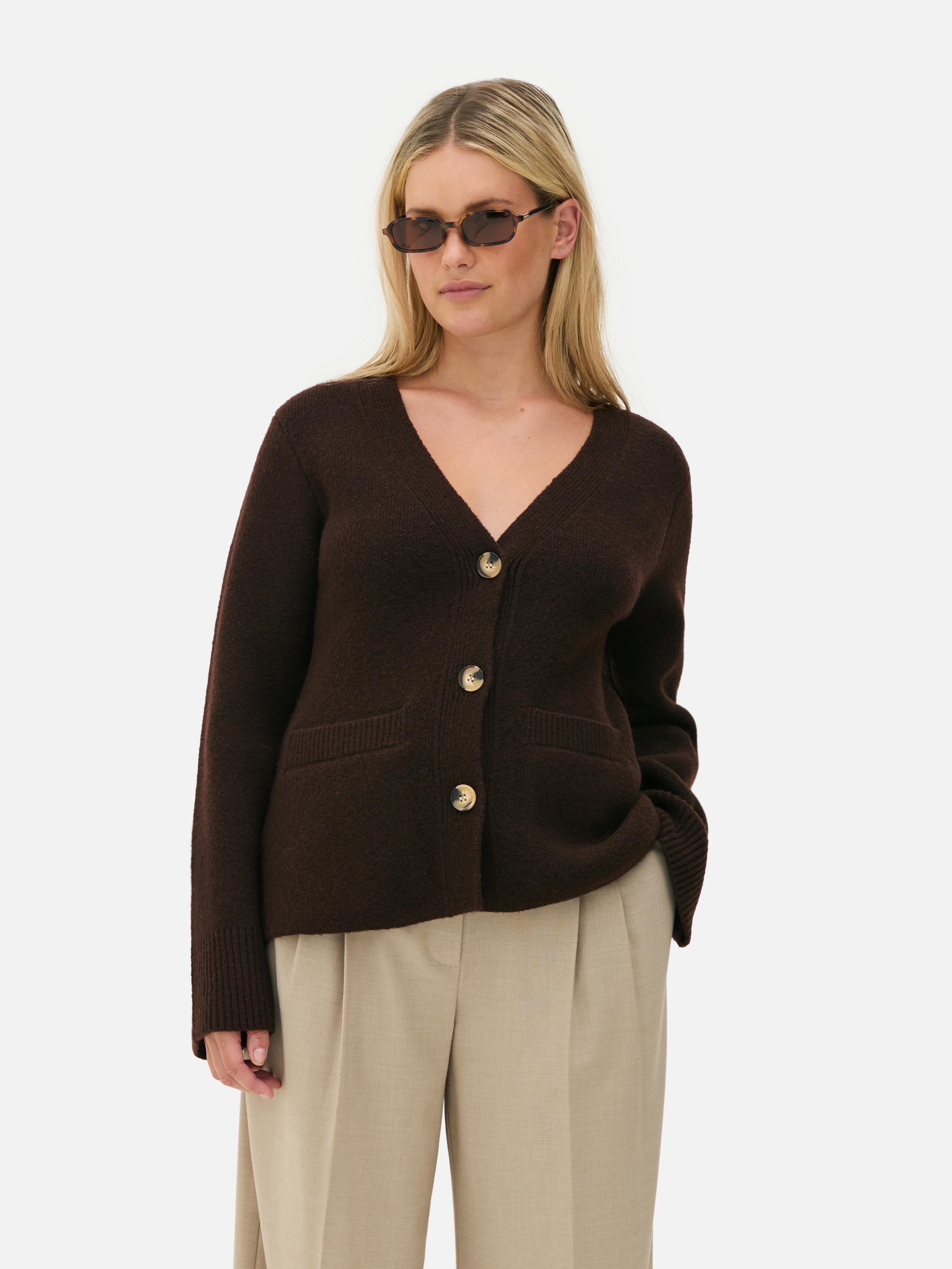 Structured Cardigan Chocolate
