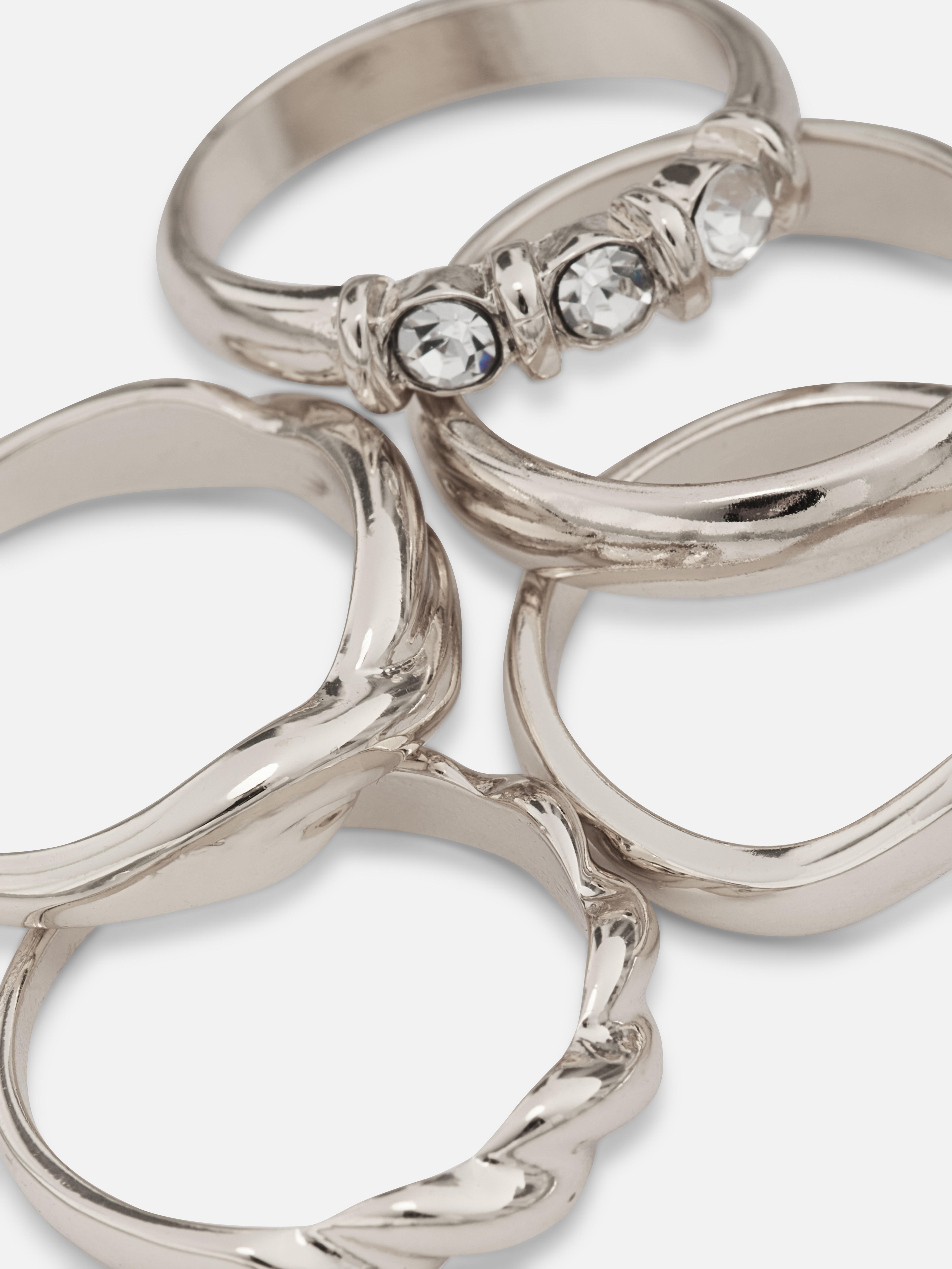 Ringe in verschiedenen Designs, 5er-Pack