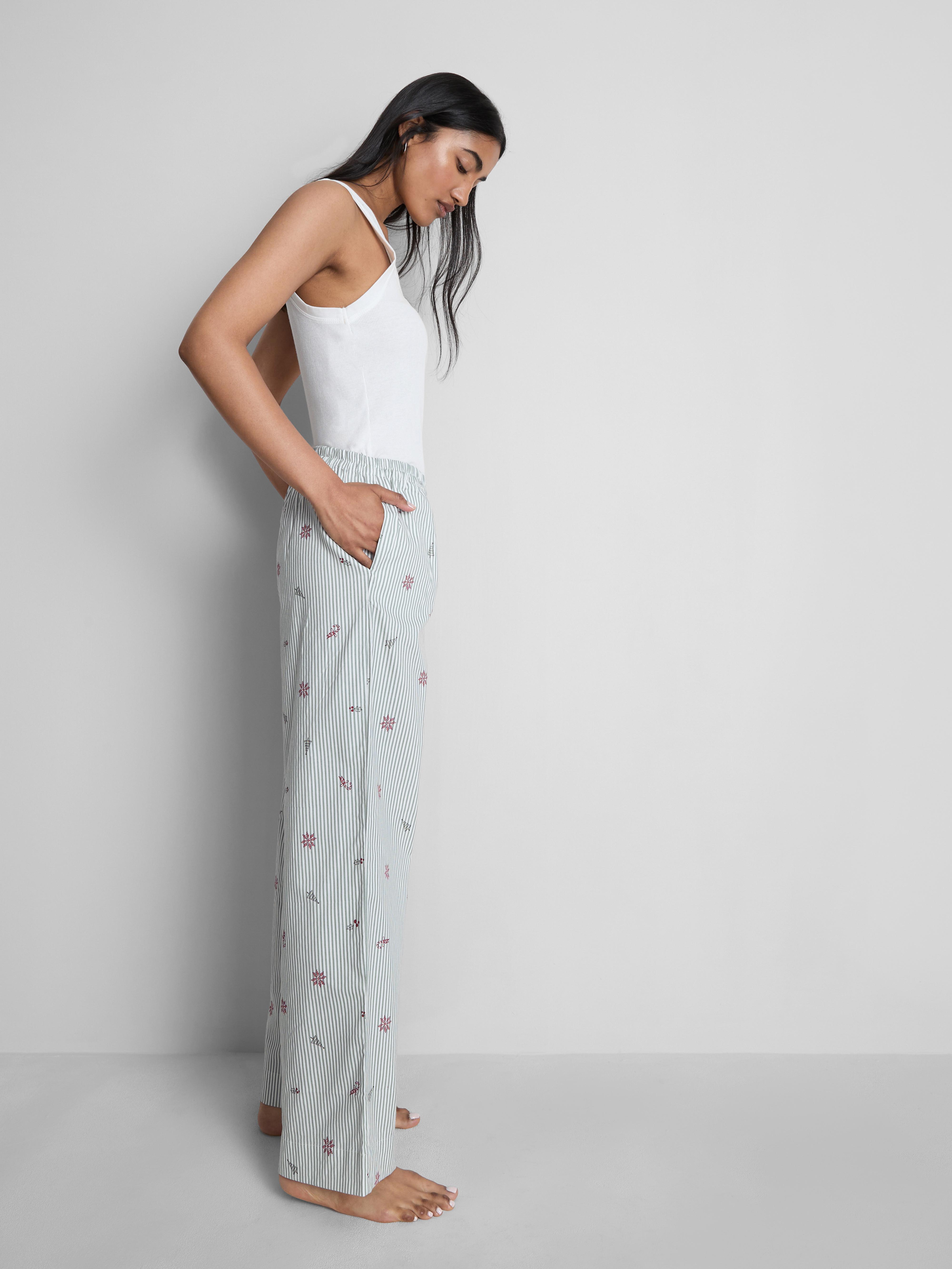 Gestreepte pyjamabroek in kerstthema
