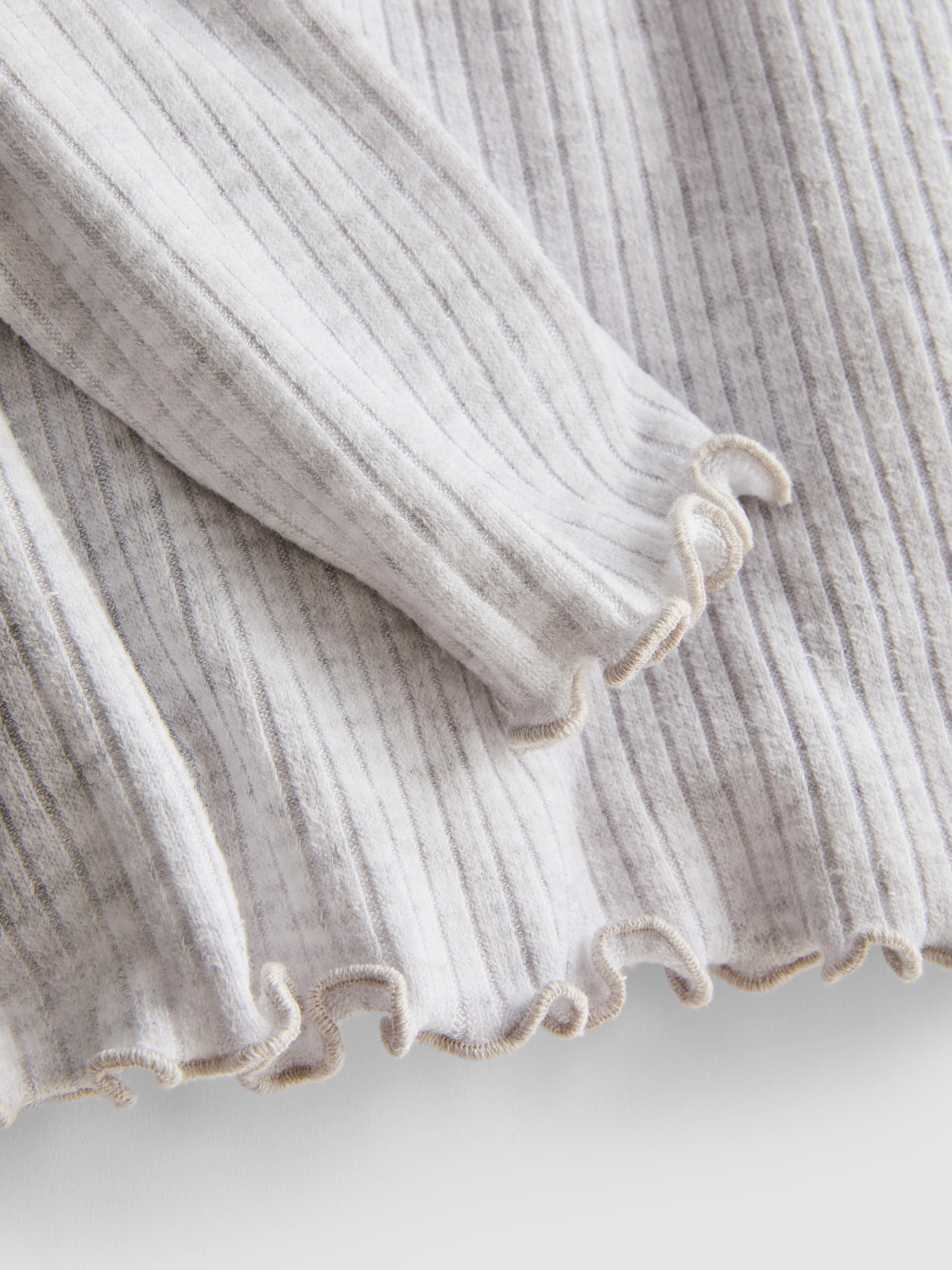 Soft Ribbed Long Sleeve Pyjama Top