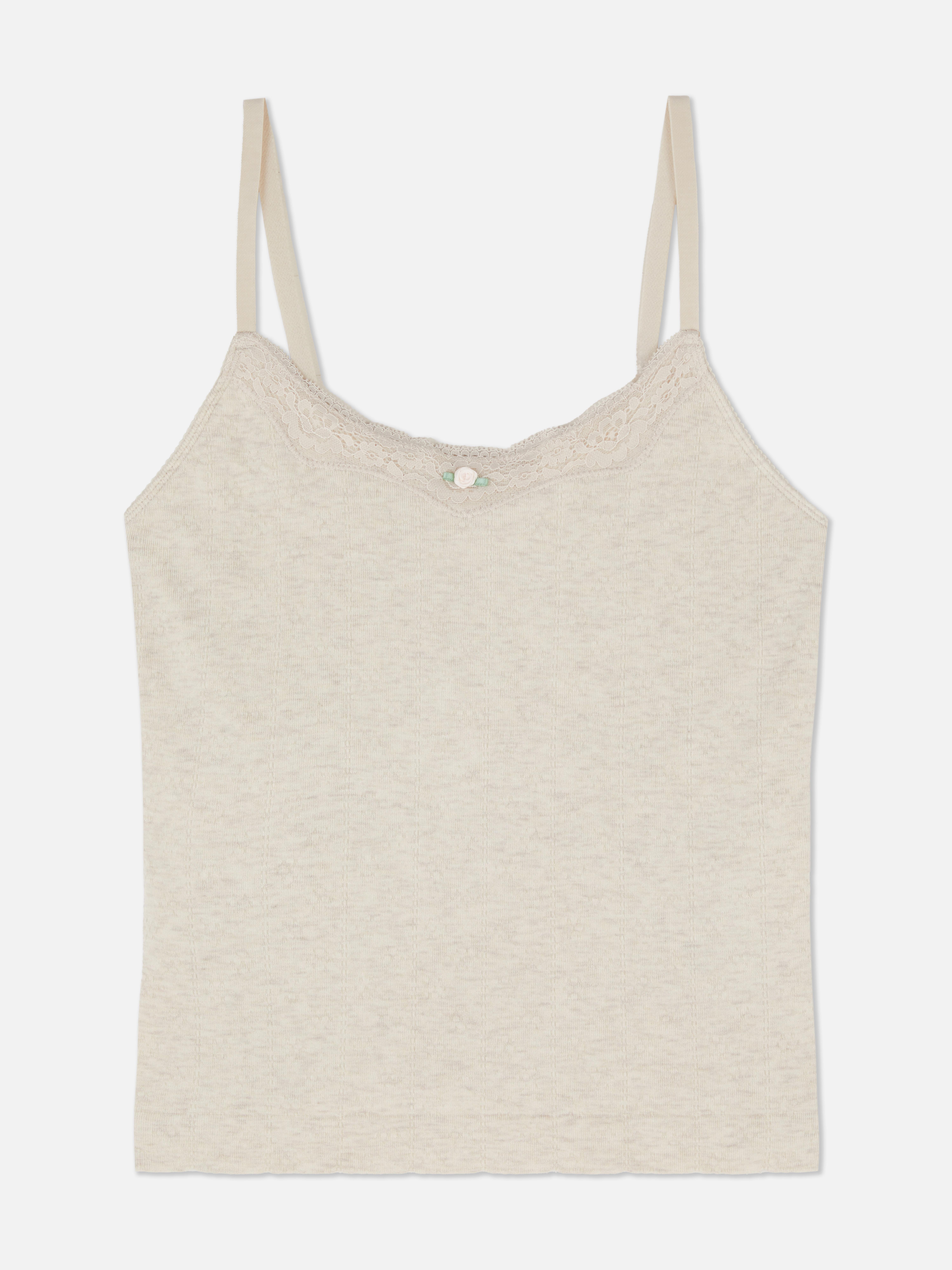Camiseta de tirantes de pointelle sin costuras