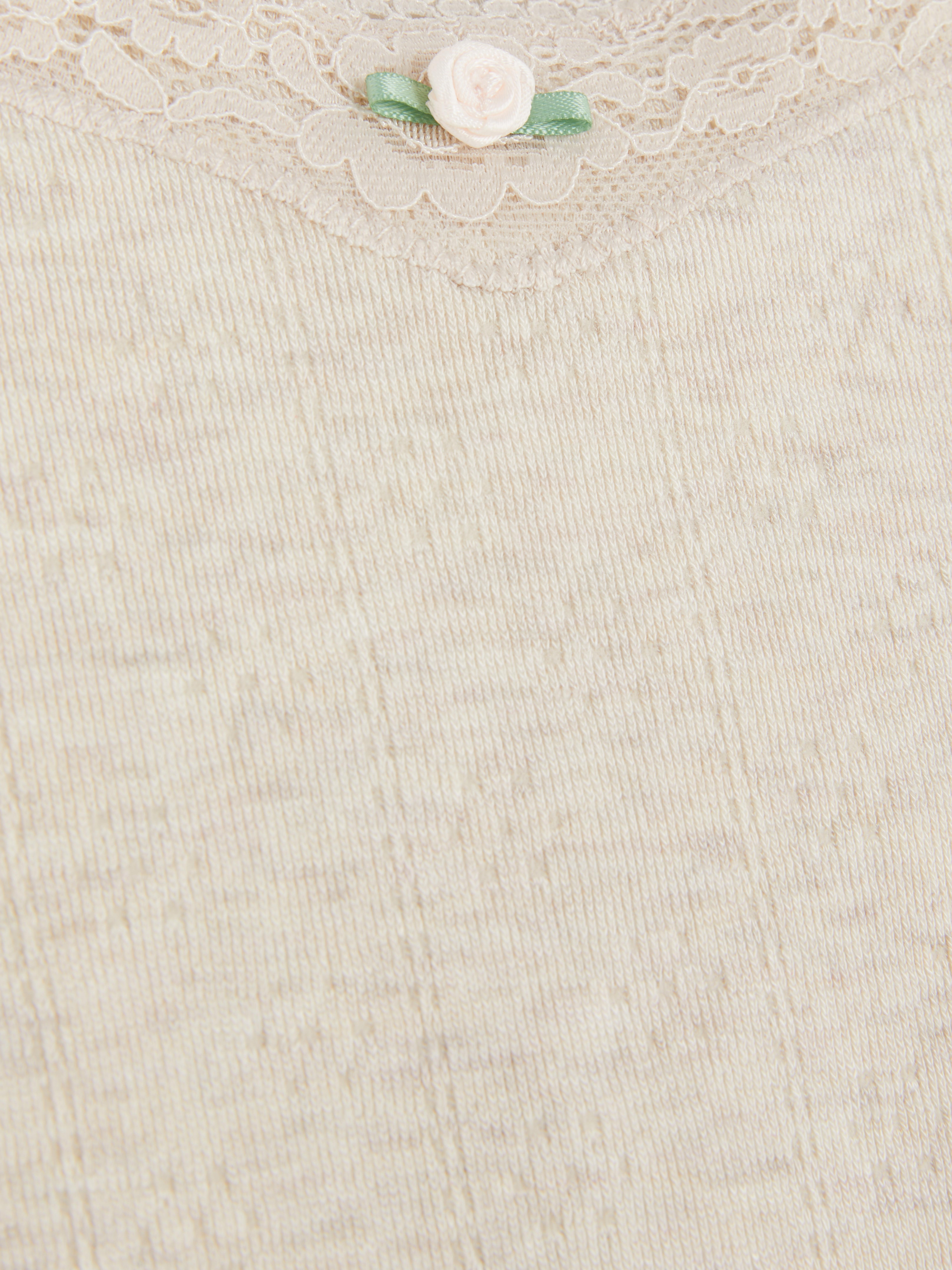 Camiseta de tirantes de pointelle sin costuras