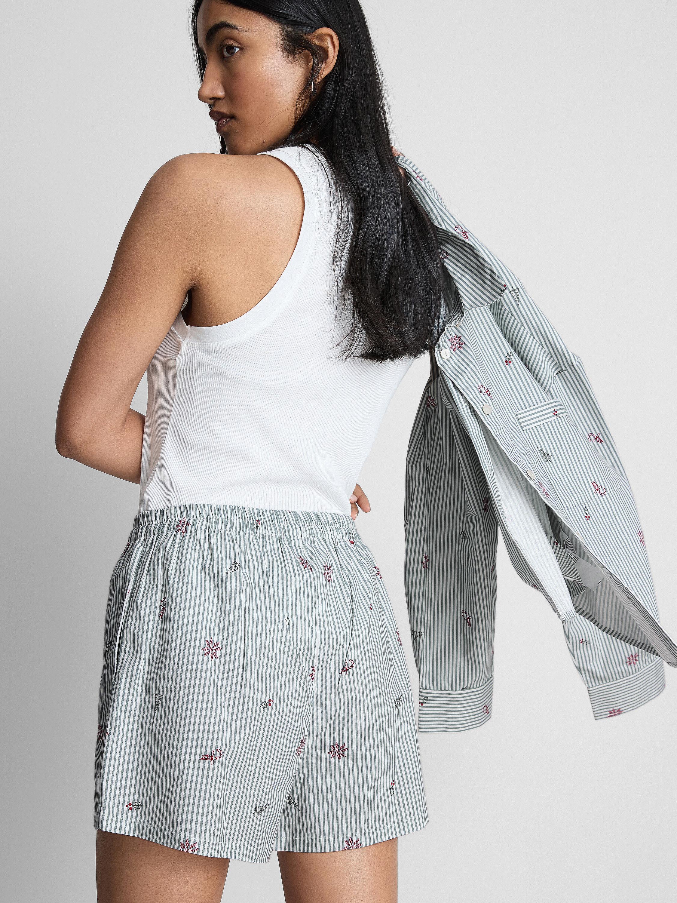 Christmas Cotton Printed Pyjama Shorts