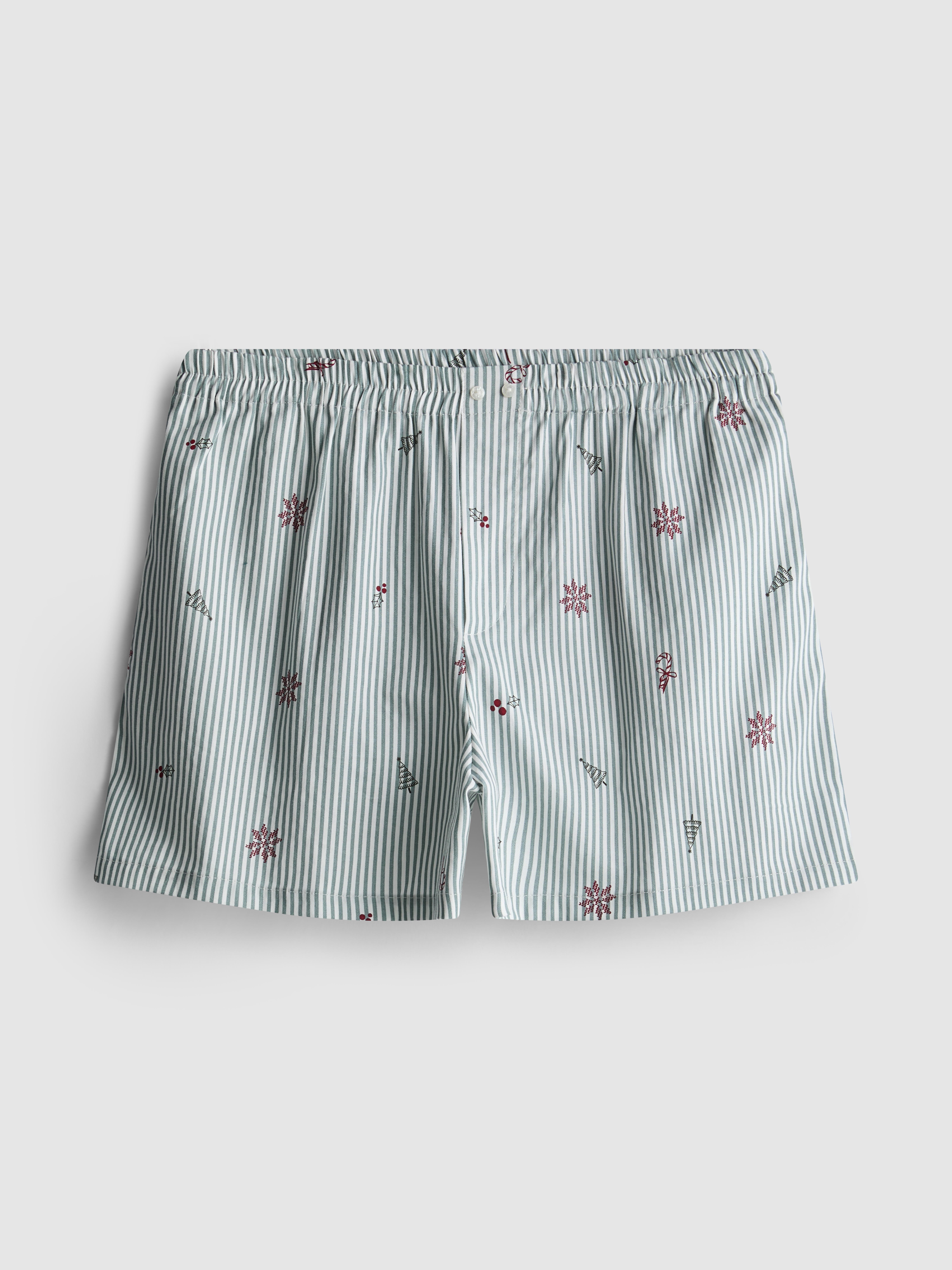 Christmas Cotton Printed Pyjama Shorts