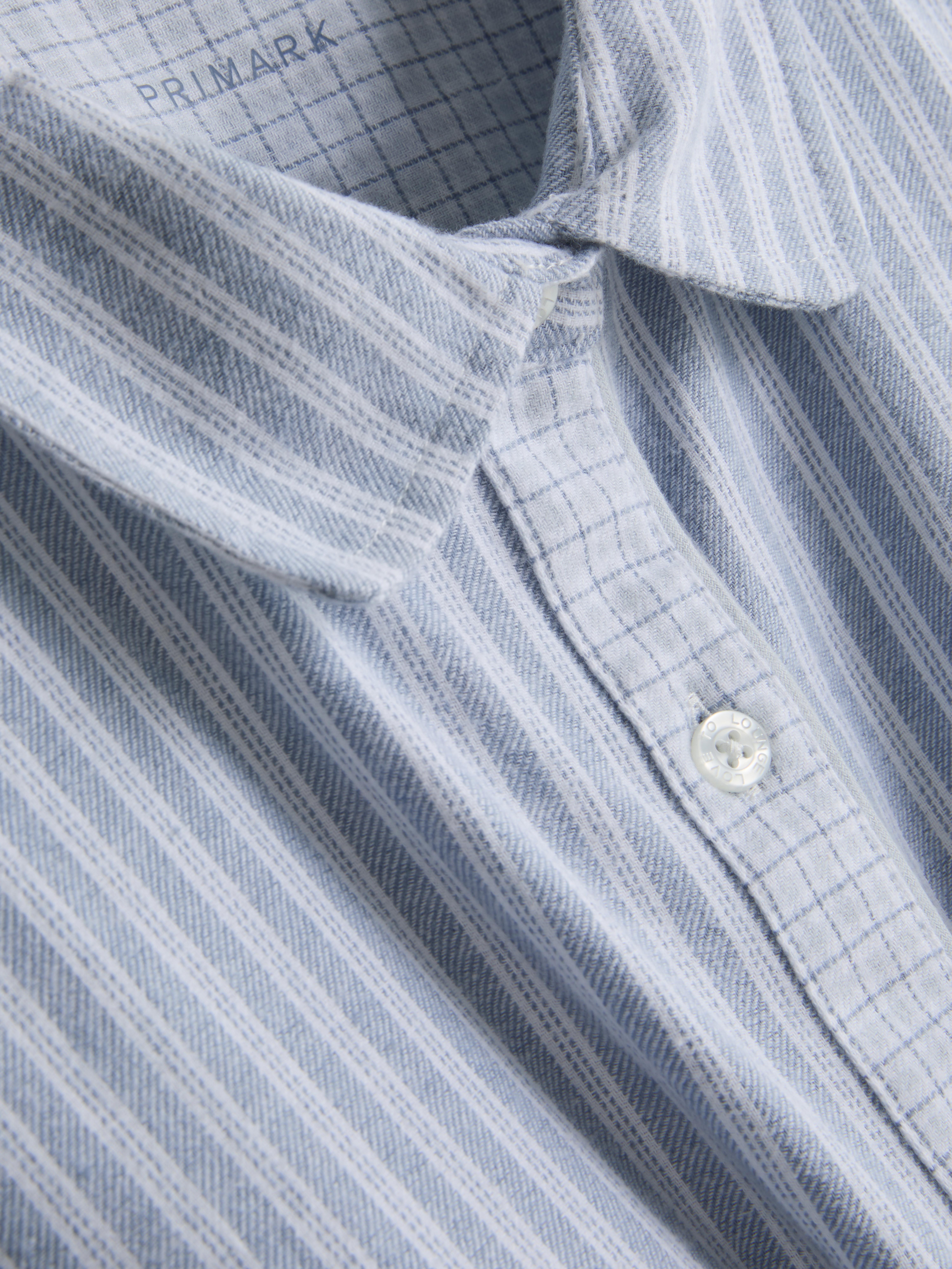 Women's Blue Cotton Woven Pajama Shirt