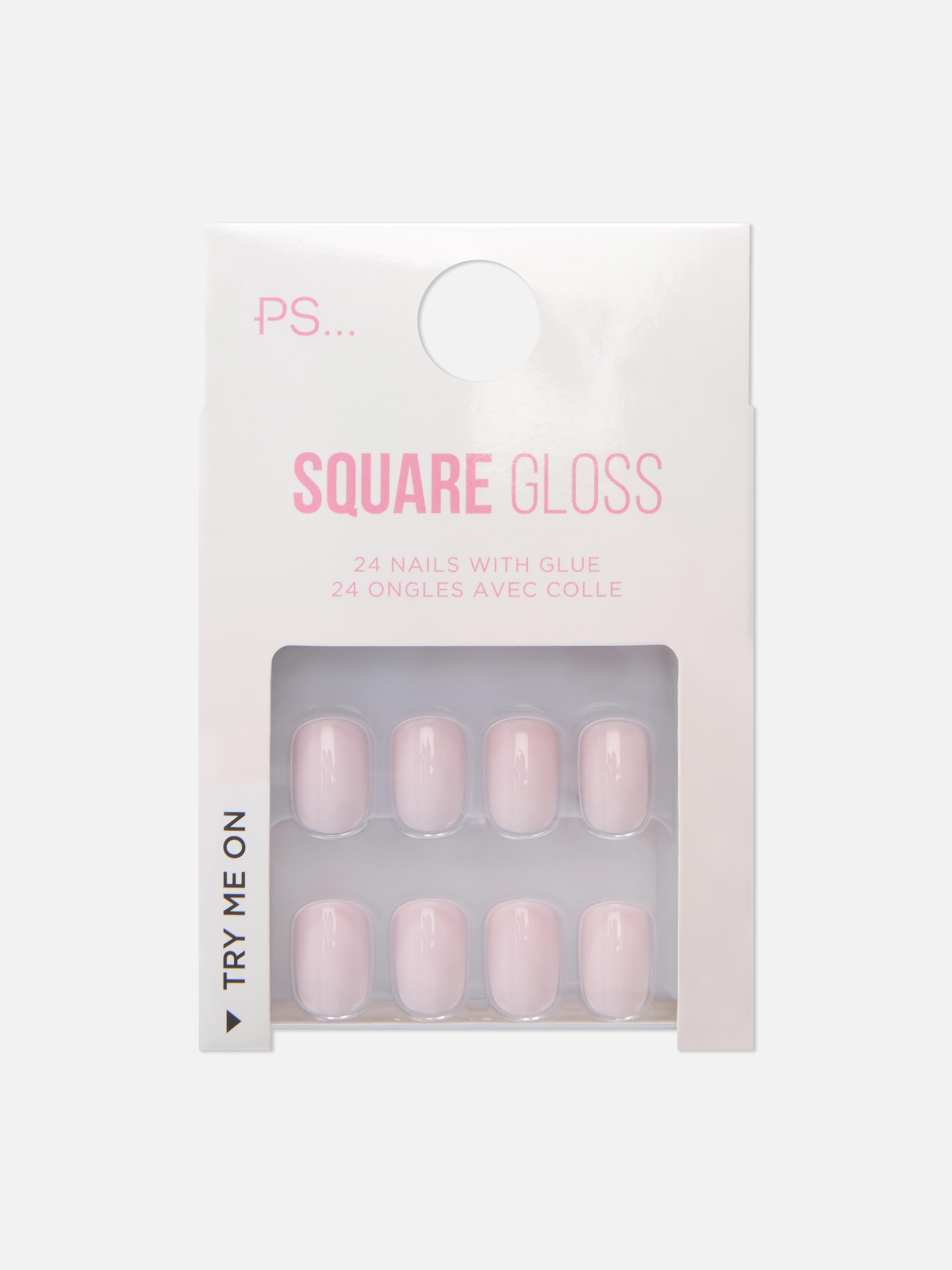 PS... Vierkante glanzende kunstnagels
