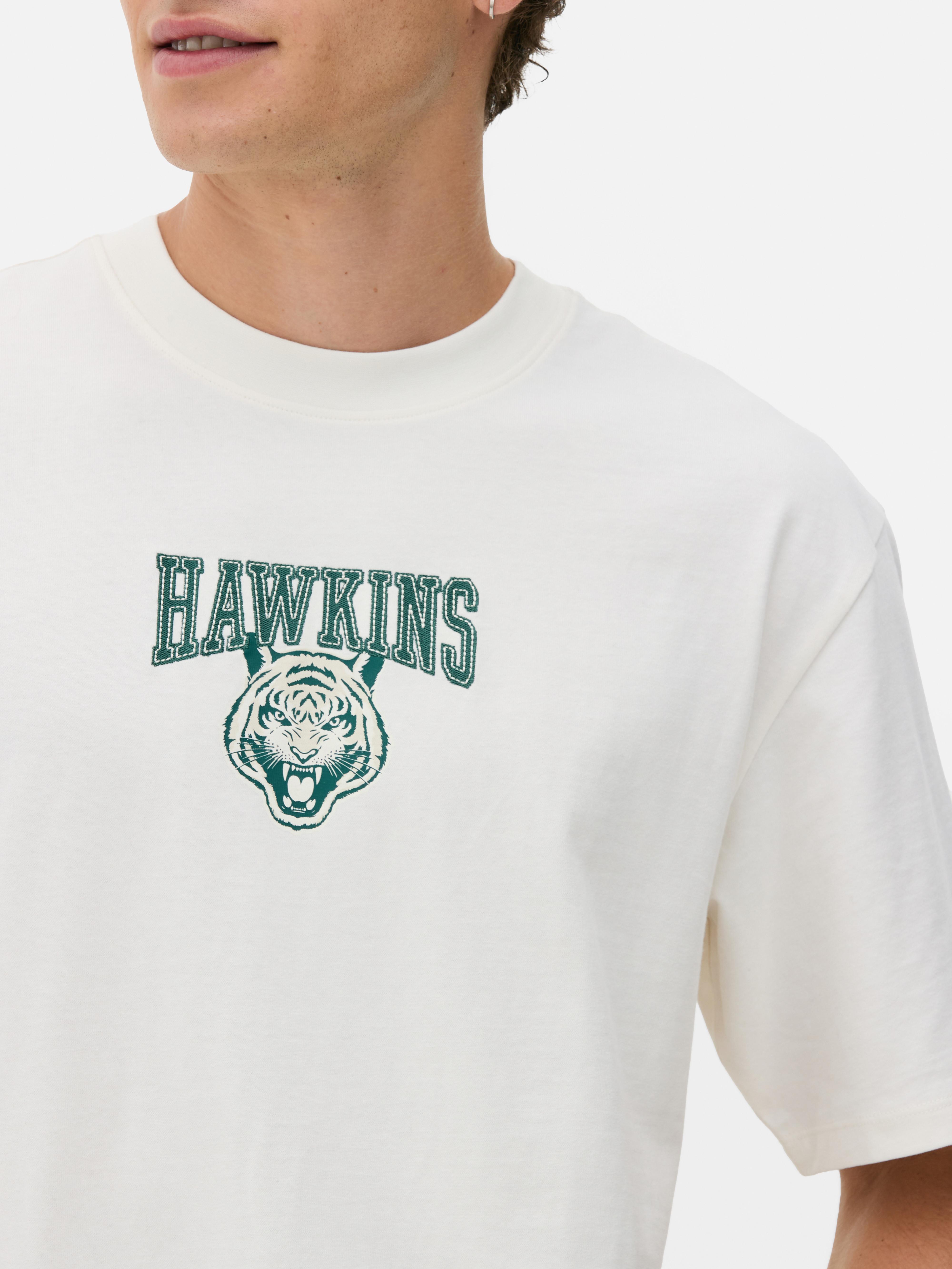 T-shirt Stranger Things Hawkins High Tiger Mascot - Officiel, 100% Coton, Coupe Classique