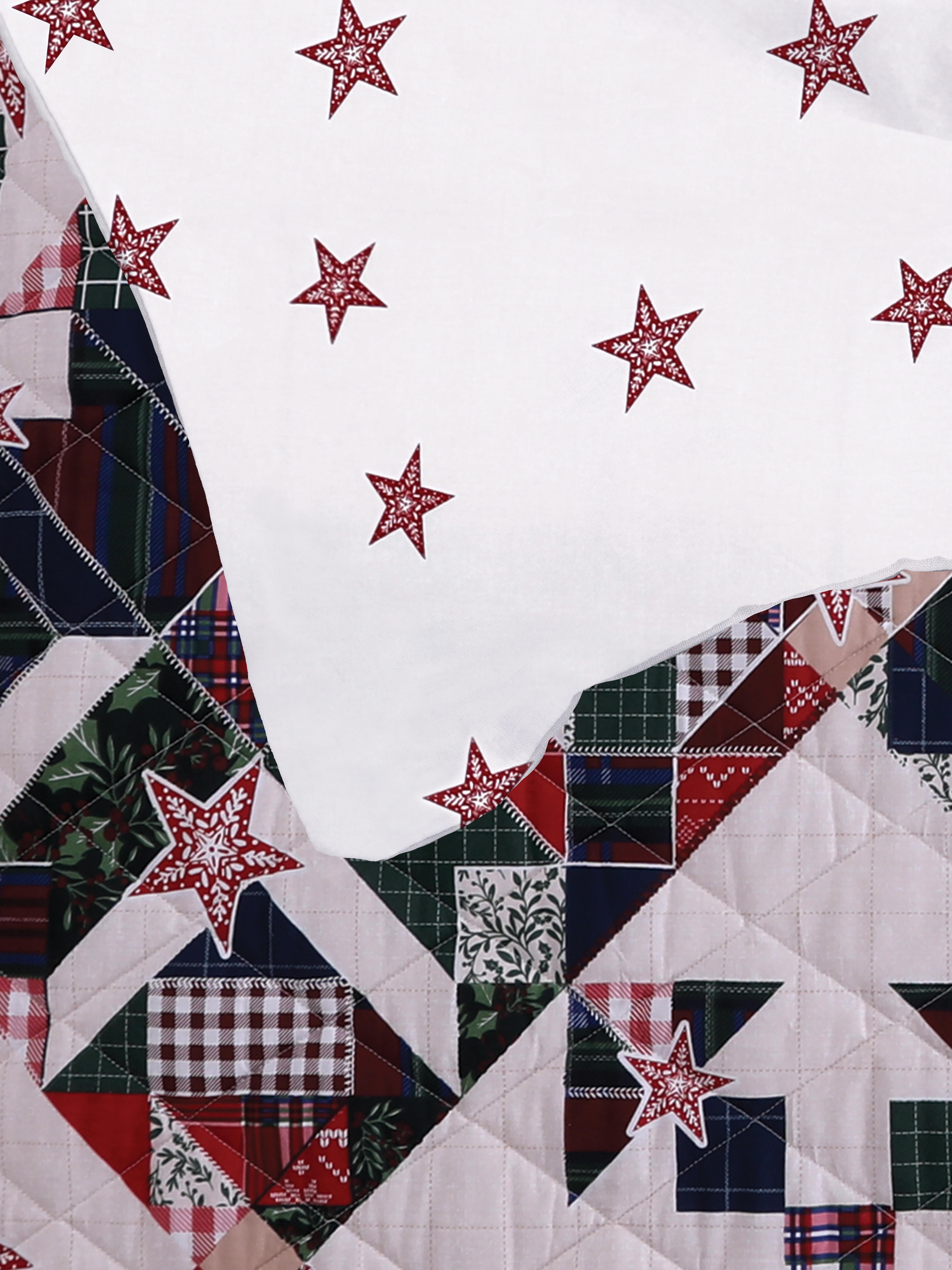 Patchwork Star Single Quilted Duvet Cover Set