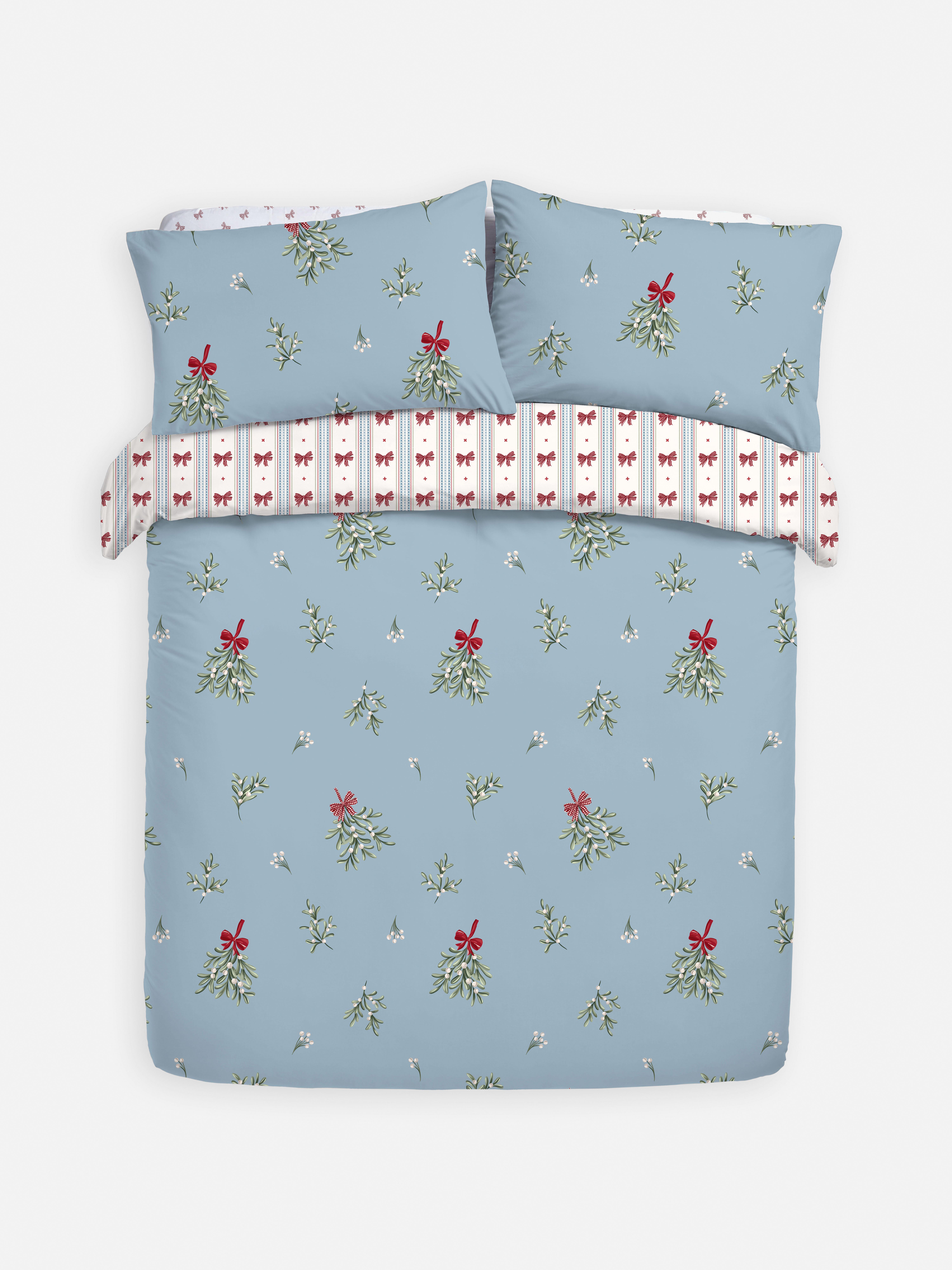 Christmas Mistletoe And Bow King Bedset