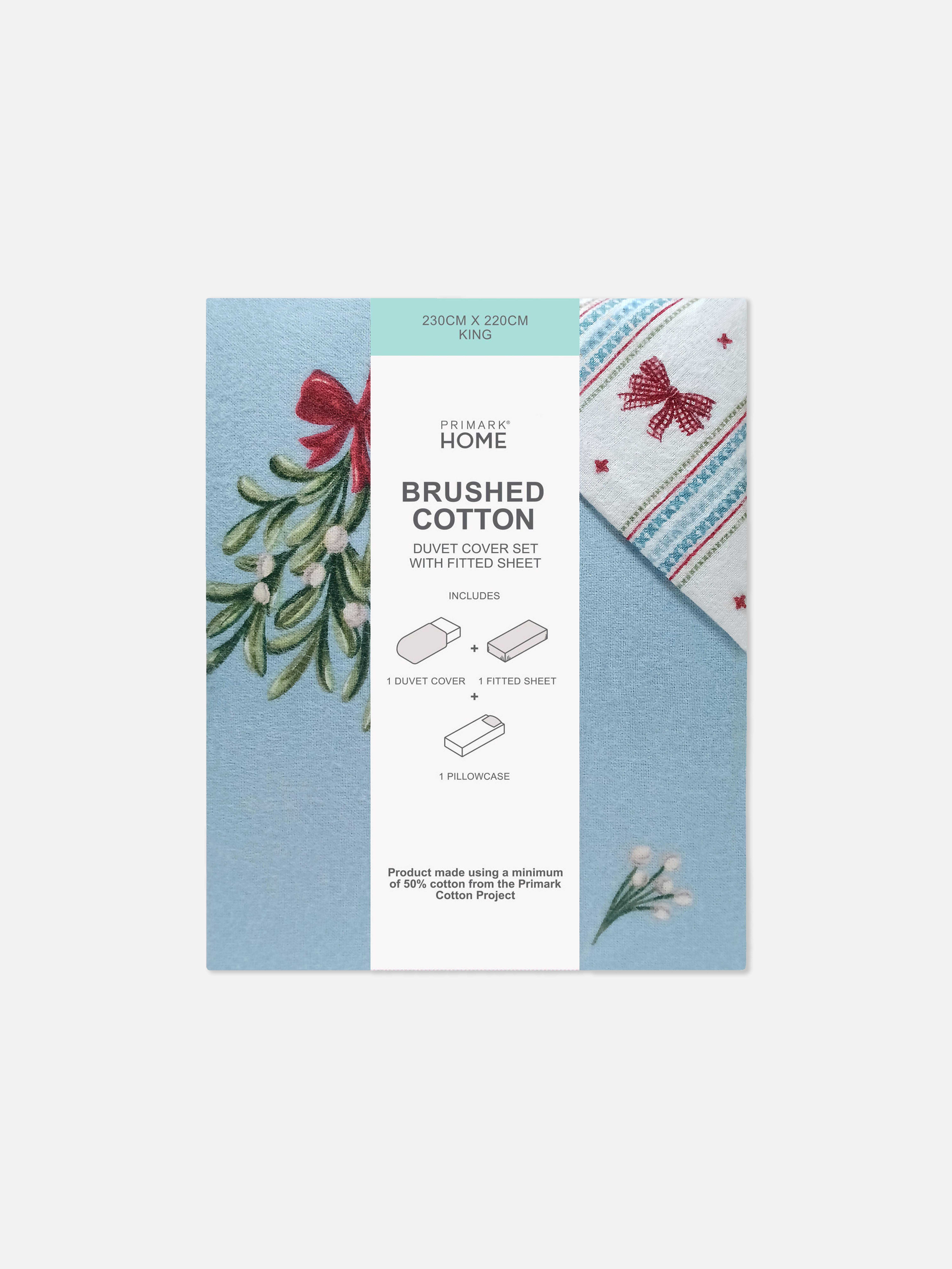 Christmas Mistletoe And Bow King Bedset