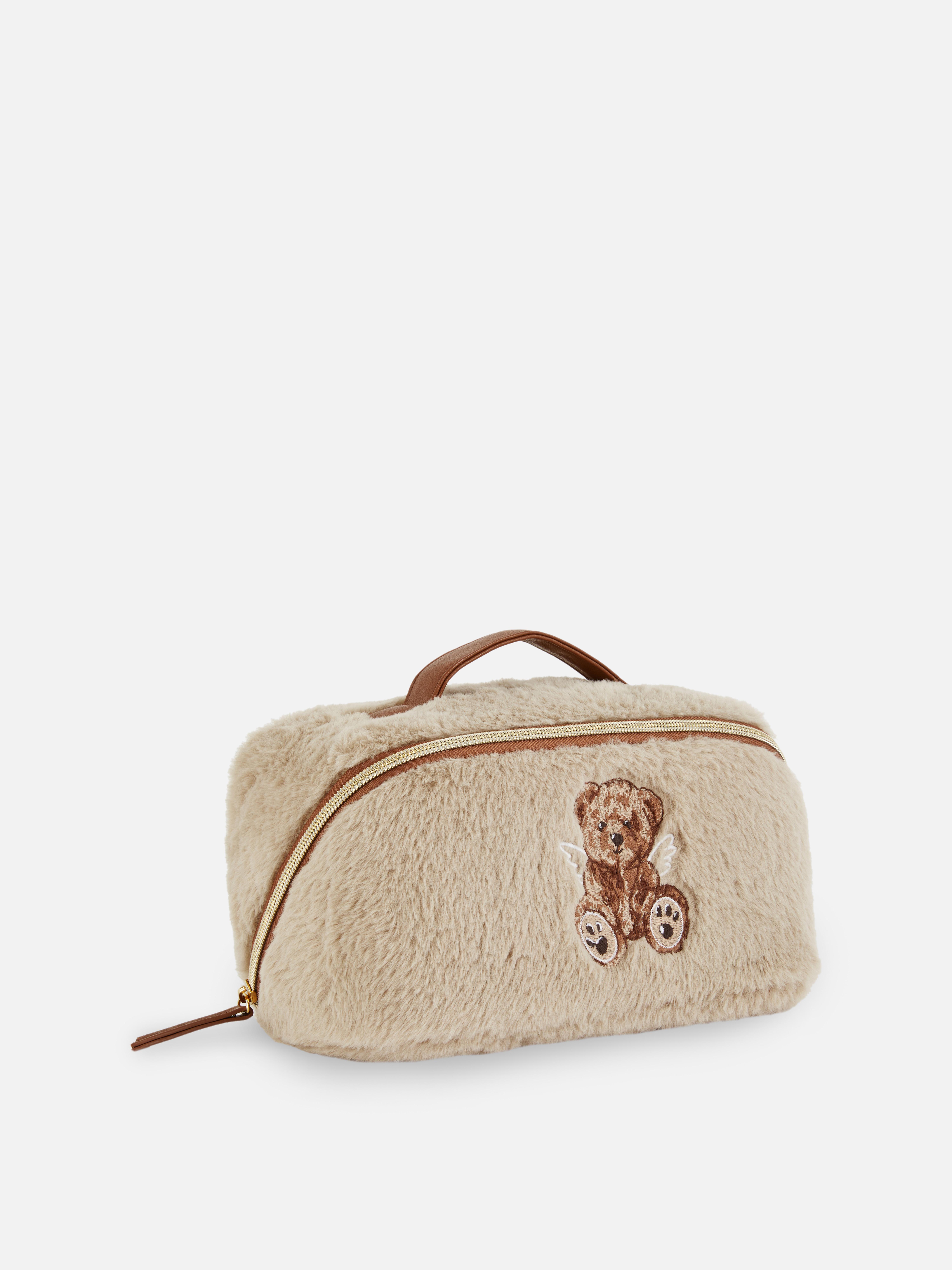 Faux Fur Flat Lay Makeup Bag