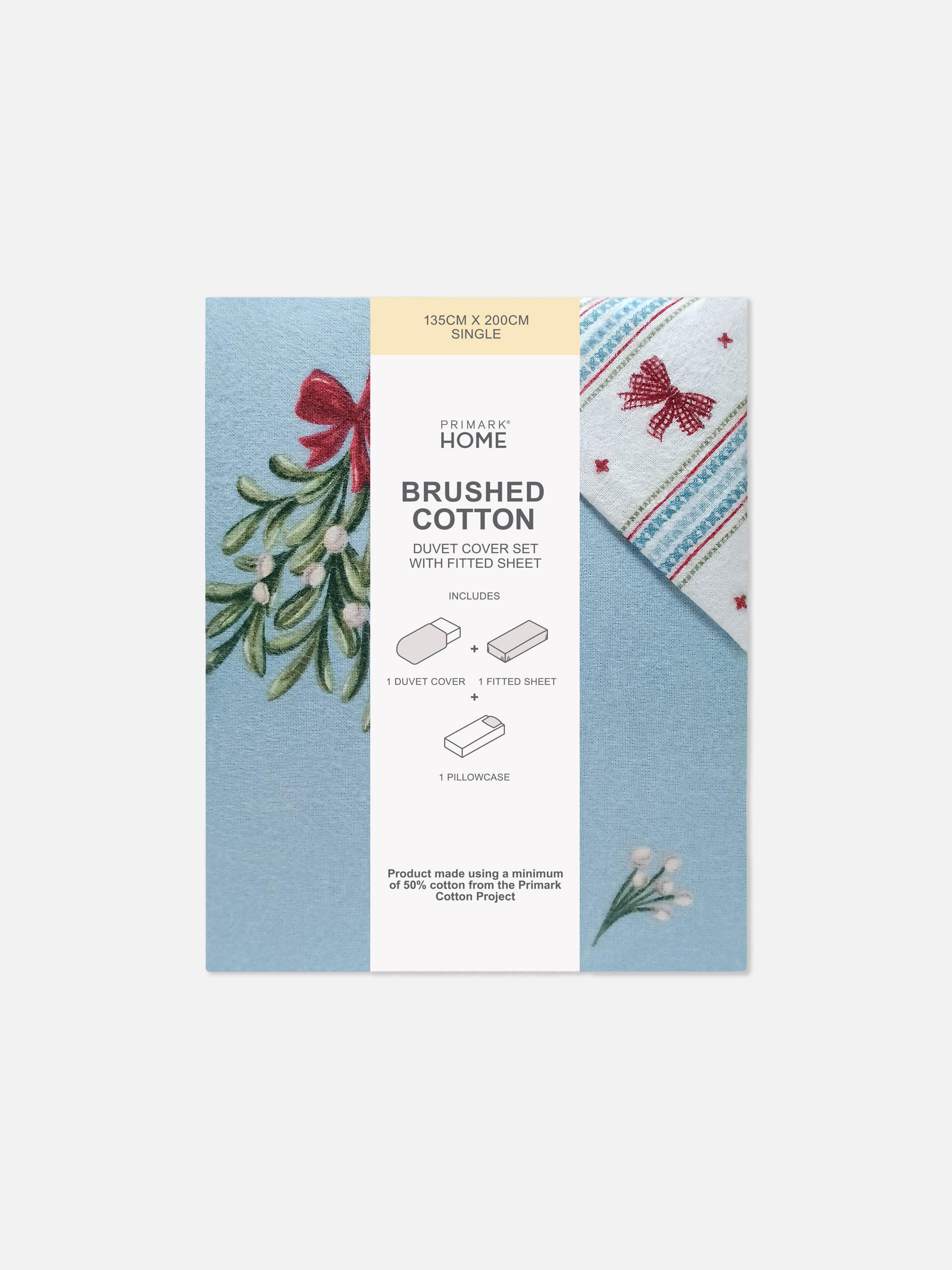 Set de funda nórdica navideña con acebo y lazos