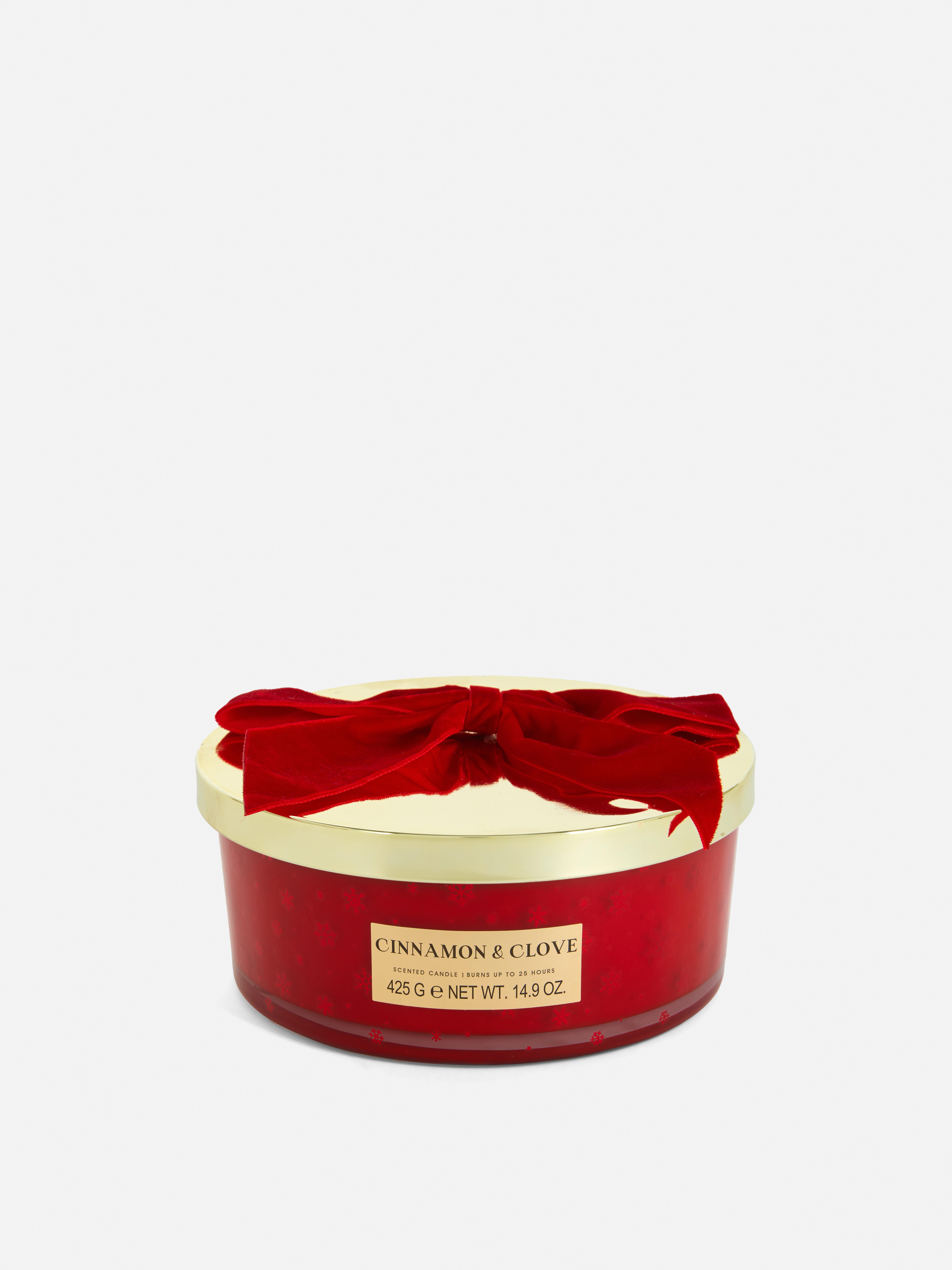 3-Wick Scented Candle In Container With Bow Lid