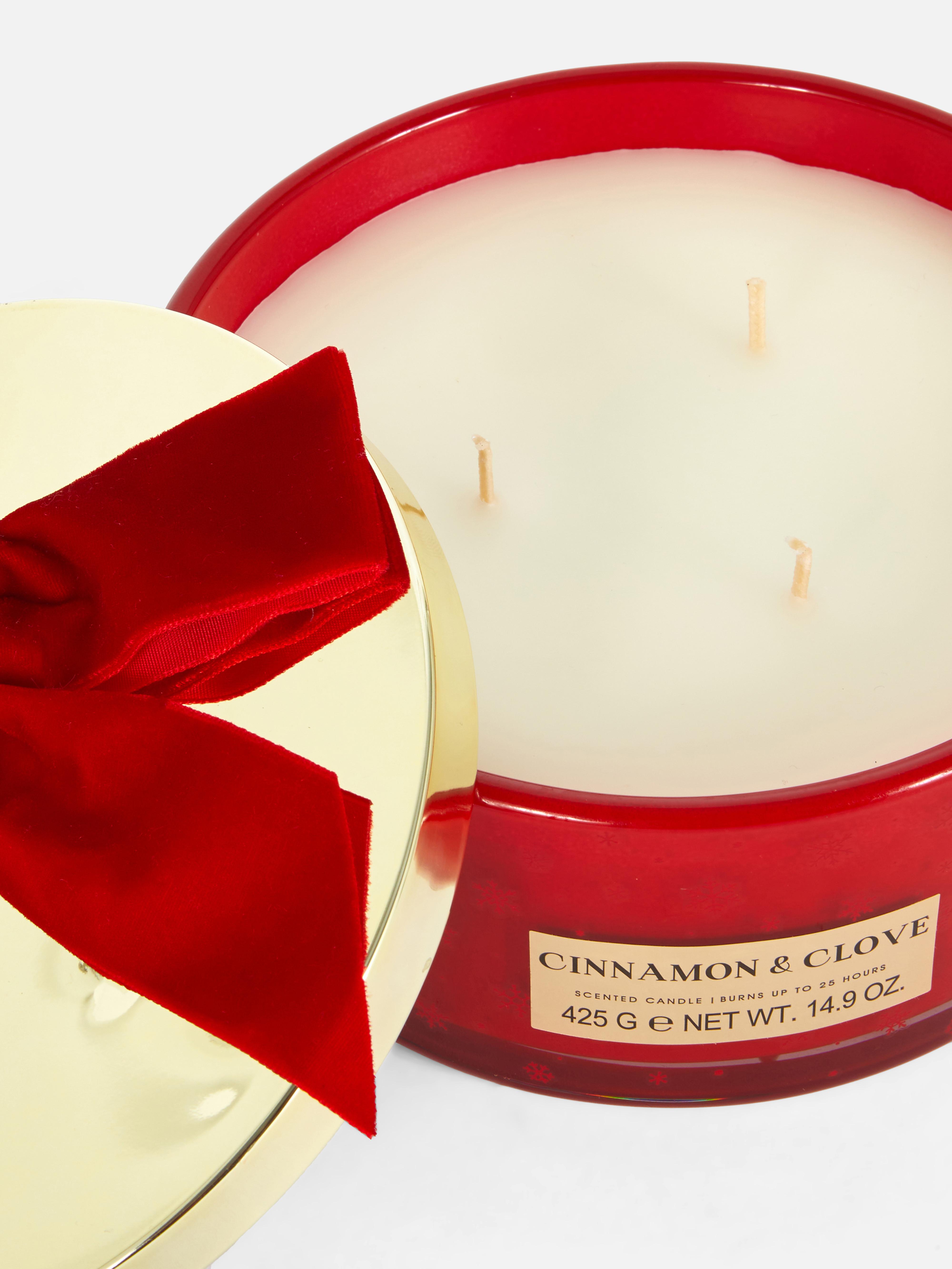 3-Wick Scented Candle In Container With Bow Lid