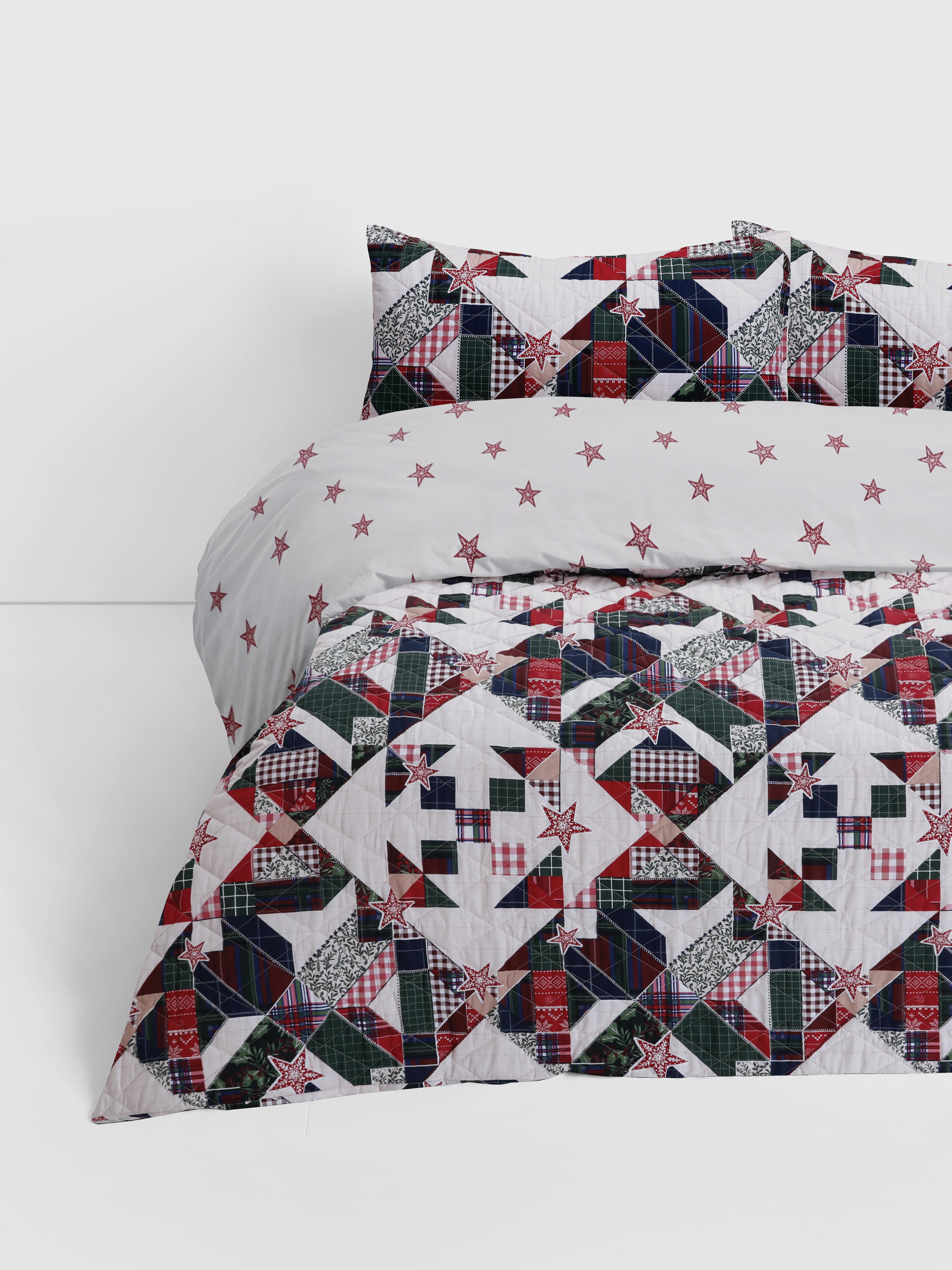 Patchwork Star Double Quilted Duvet Cover Set