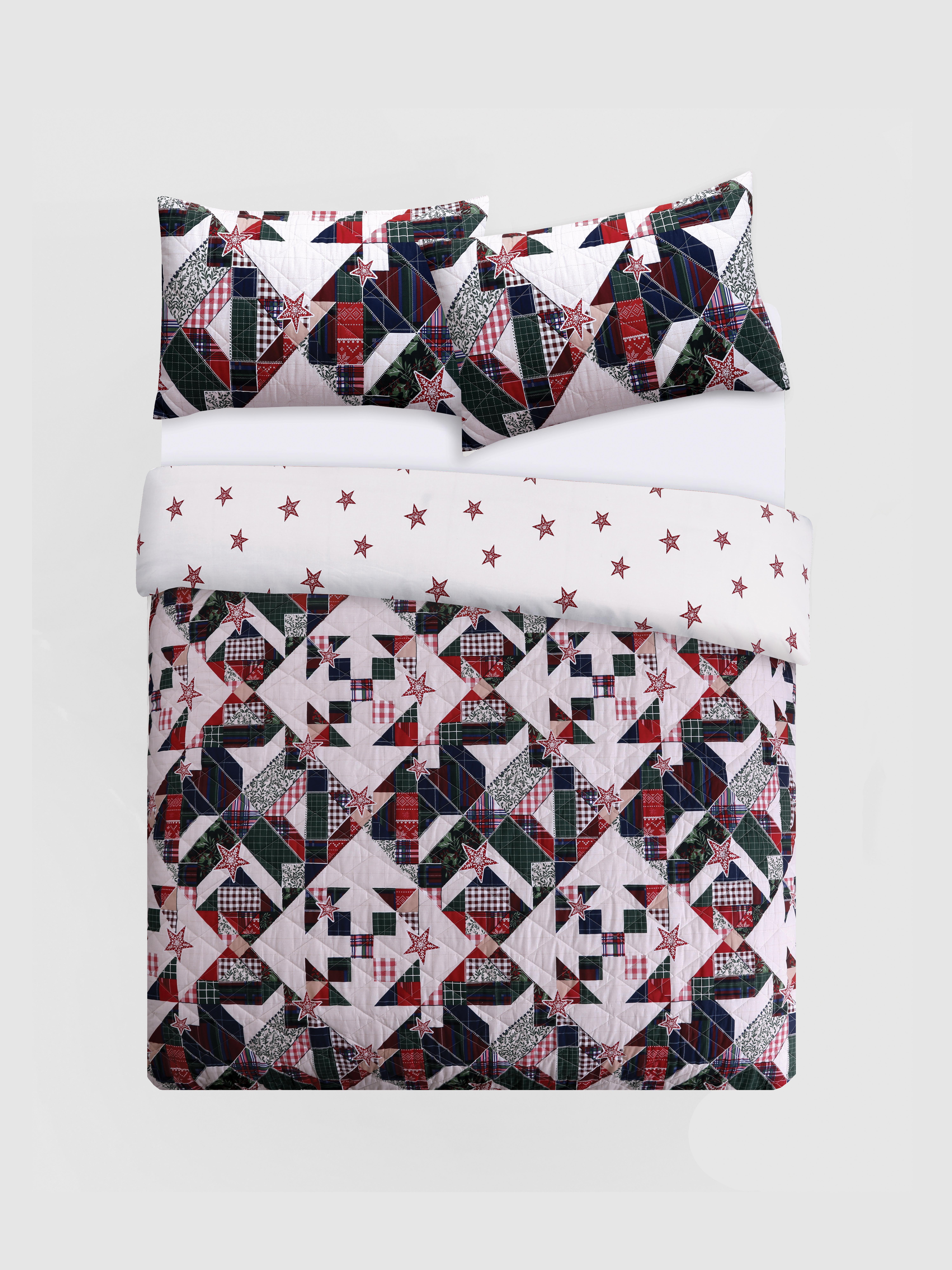 Patchwork Star Double Quilted Duvet Cover Set