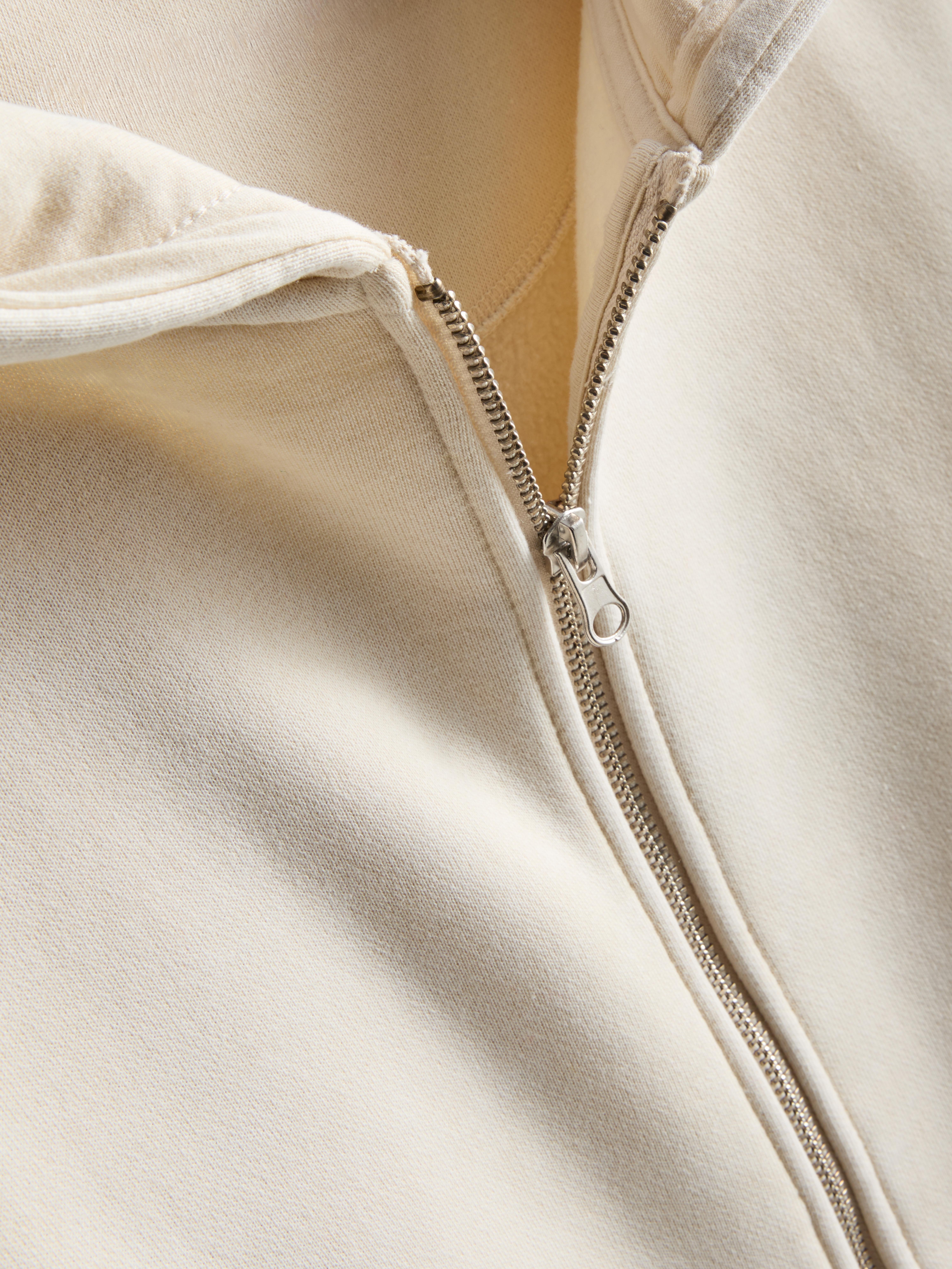 Cotton Blend Relaxed Zip Through Hoodie