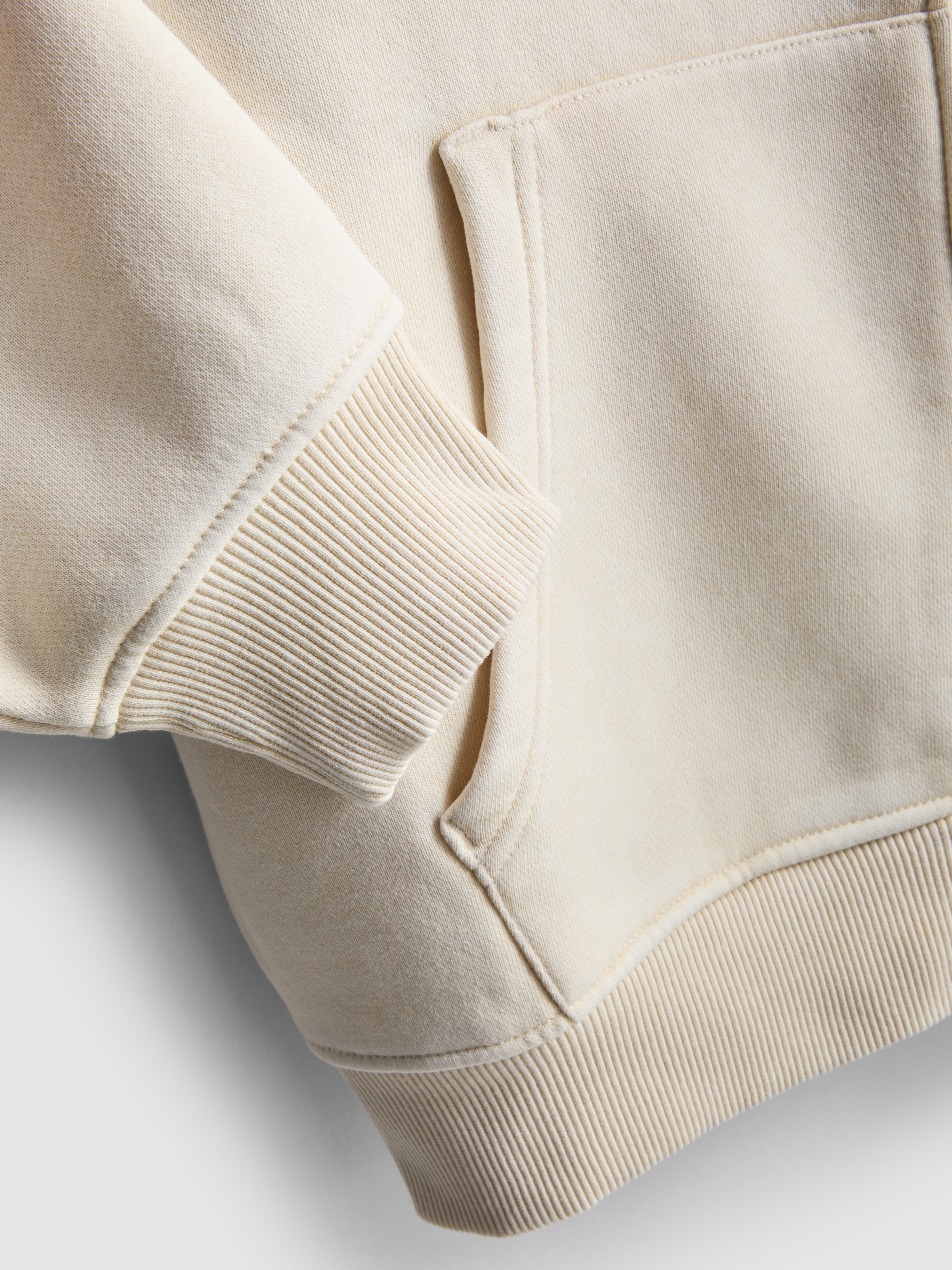 Cotton Blend Relaxed Zip Through Hoodie