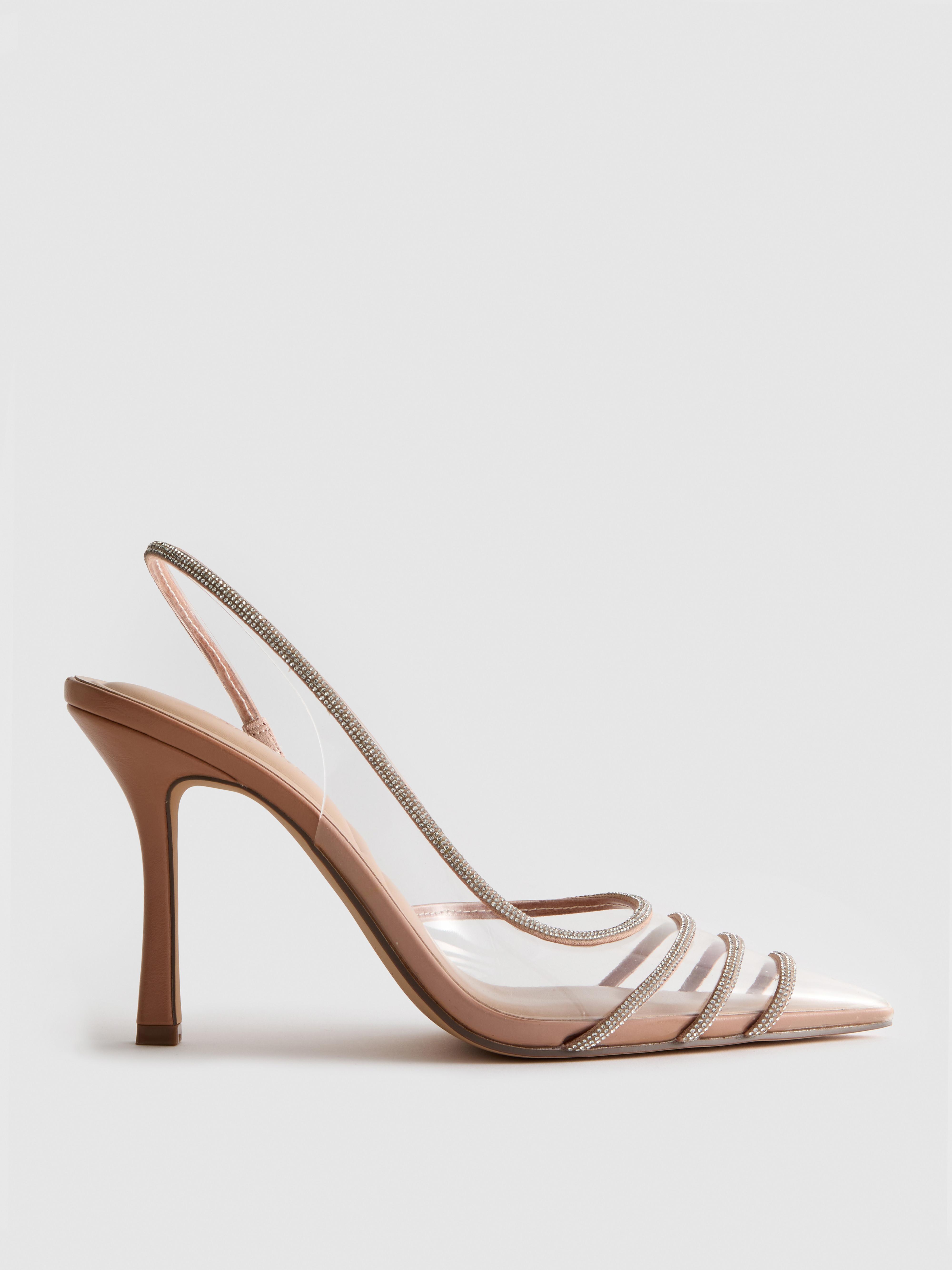 Transparante pumps met stras