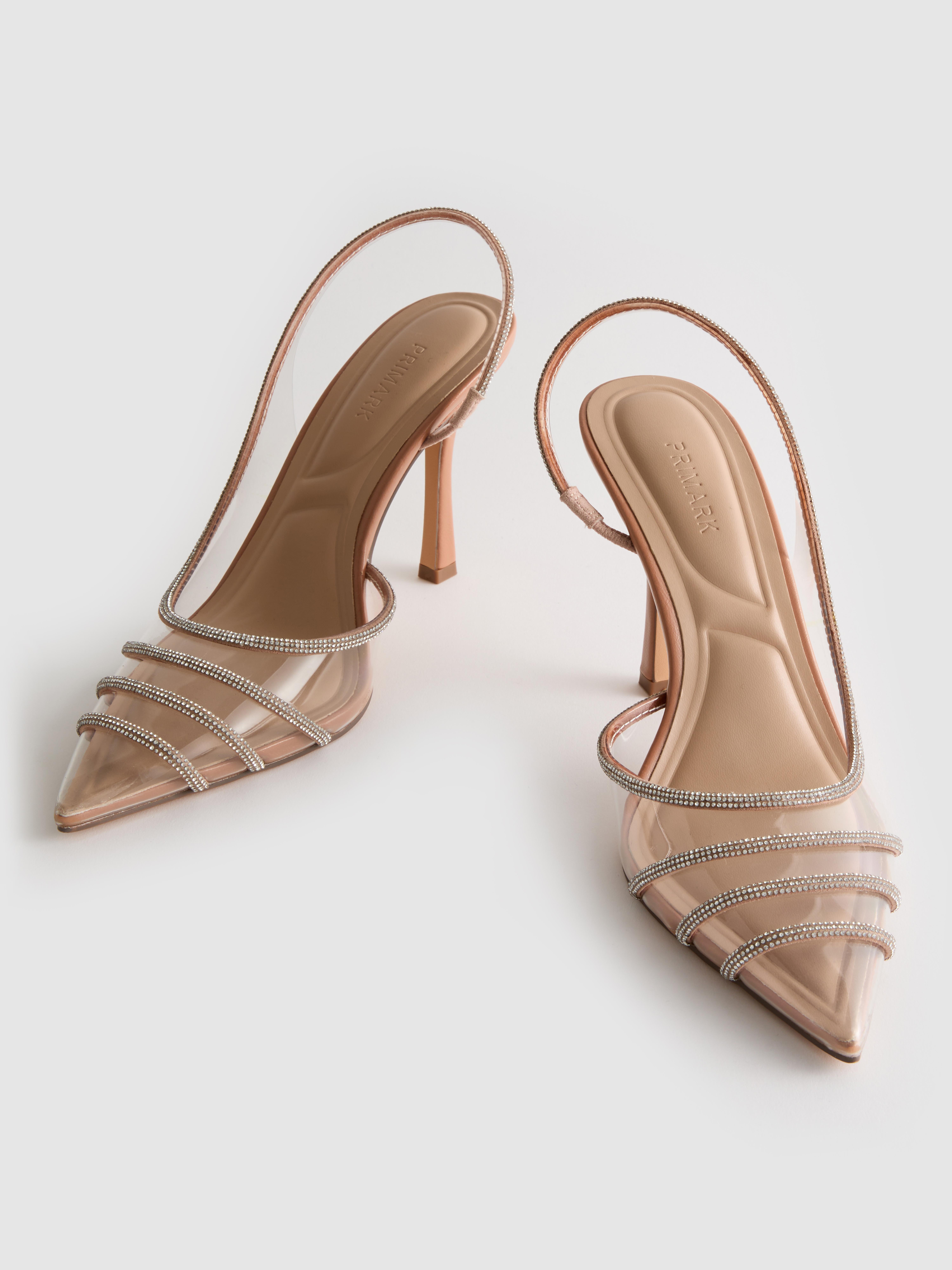 Diamanté Clear Court Heels