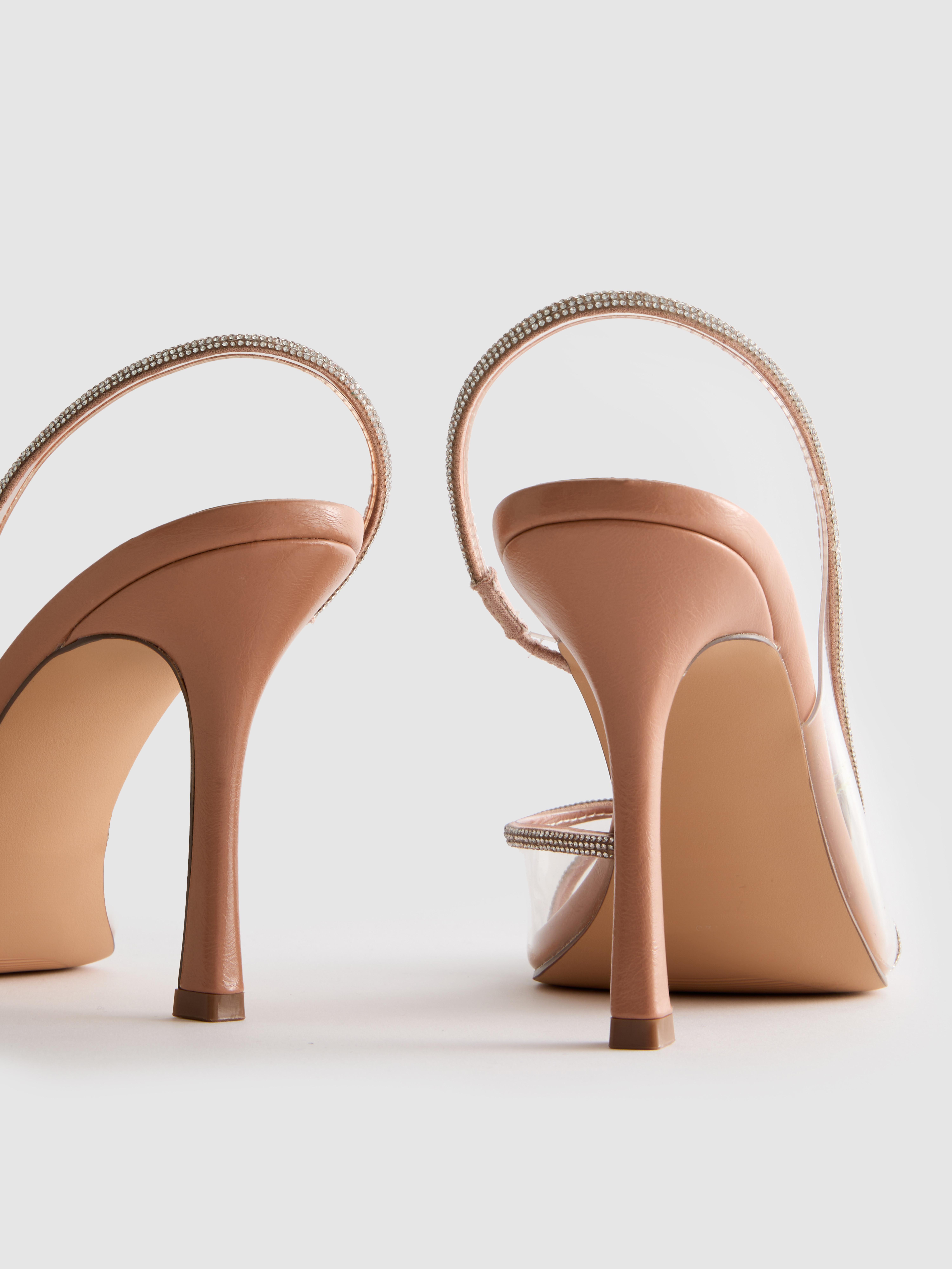 Diamanté Clear Court Heels