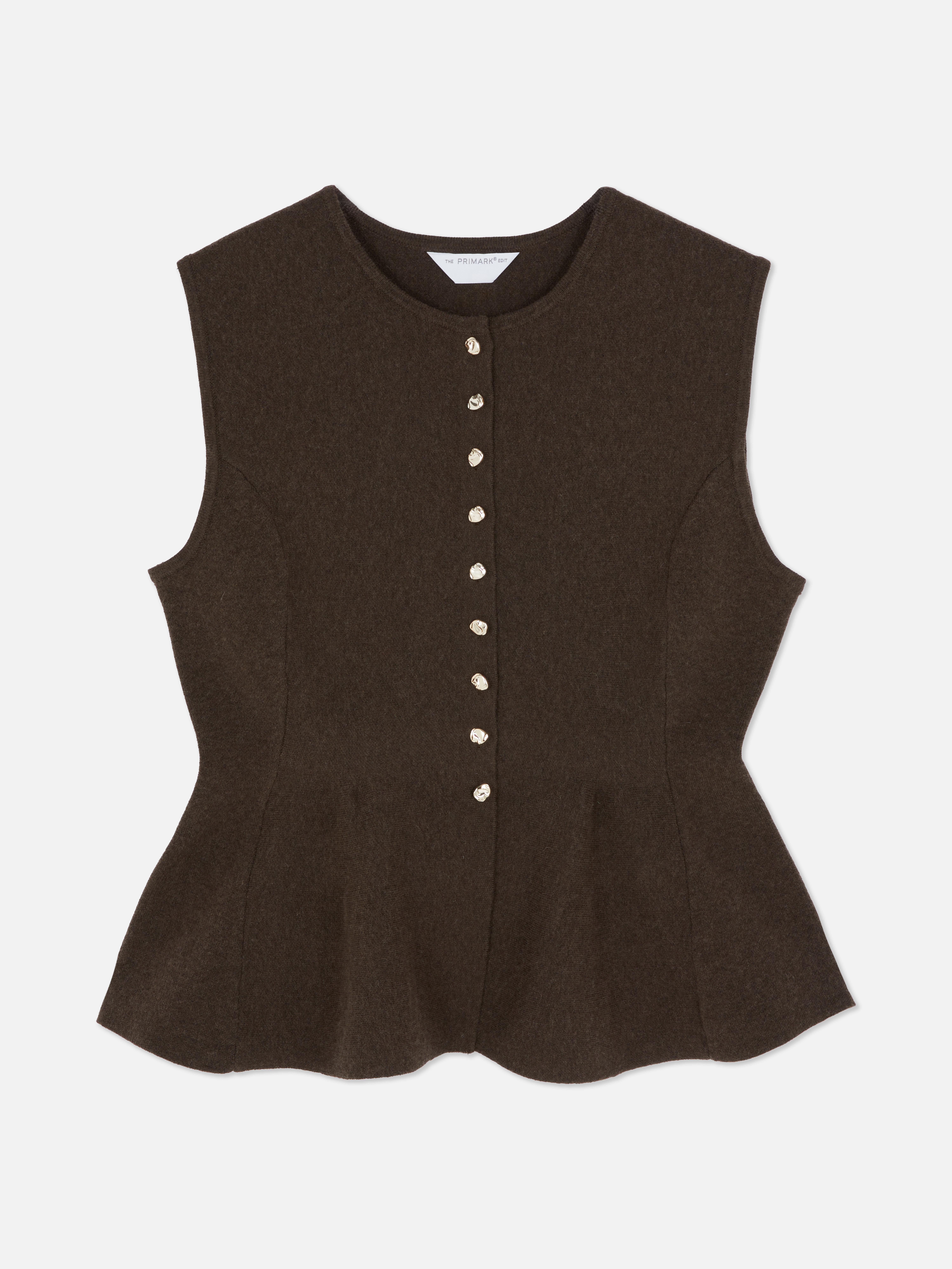 Gilet con volant The Edit Cioccolato