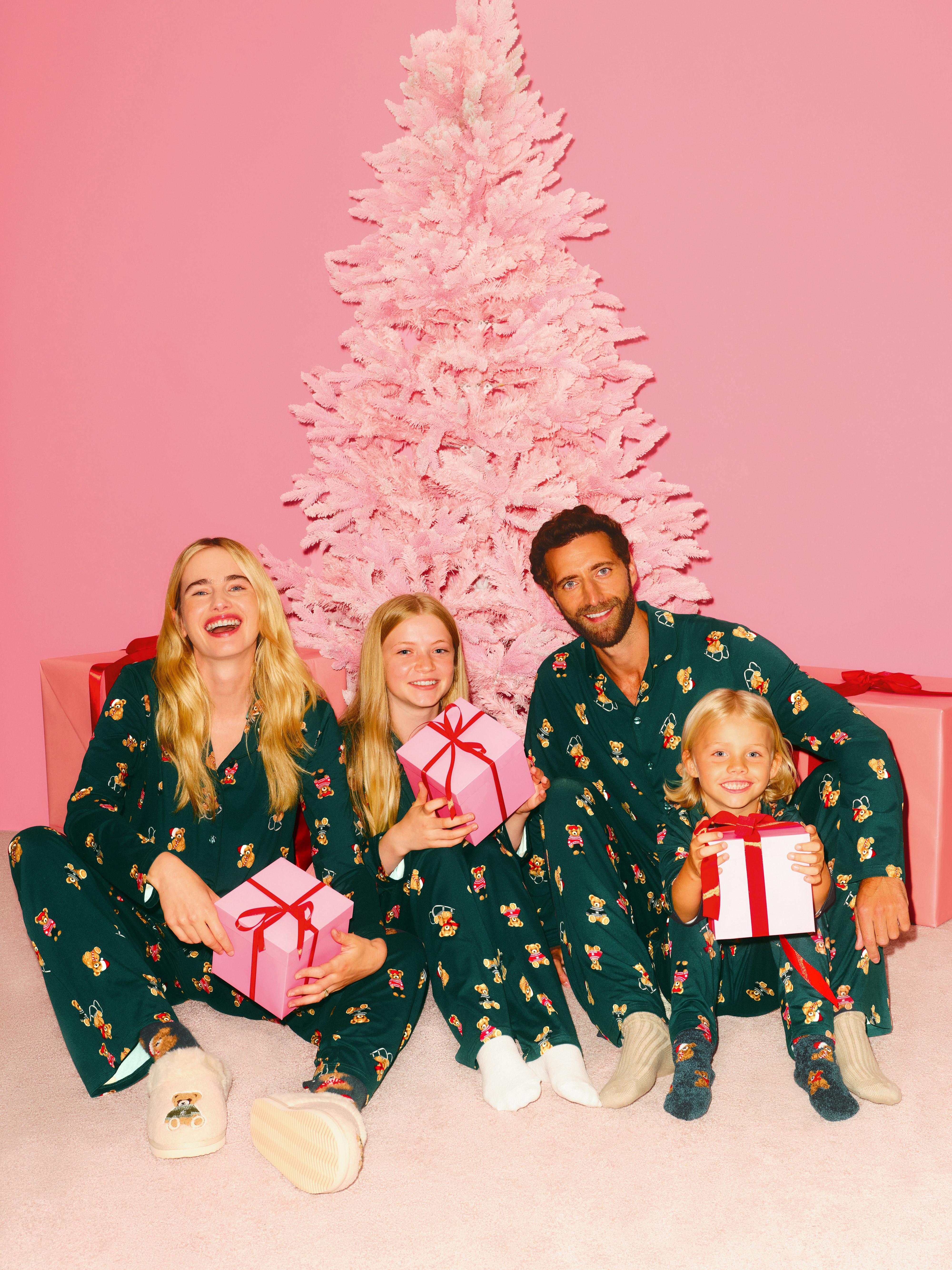 1,5-15 jr | Groene kerstpyjama met teddybeerprint