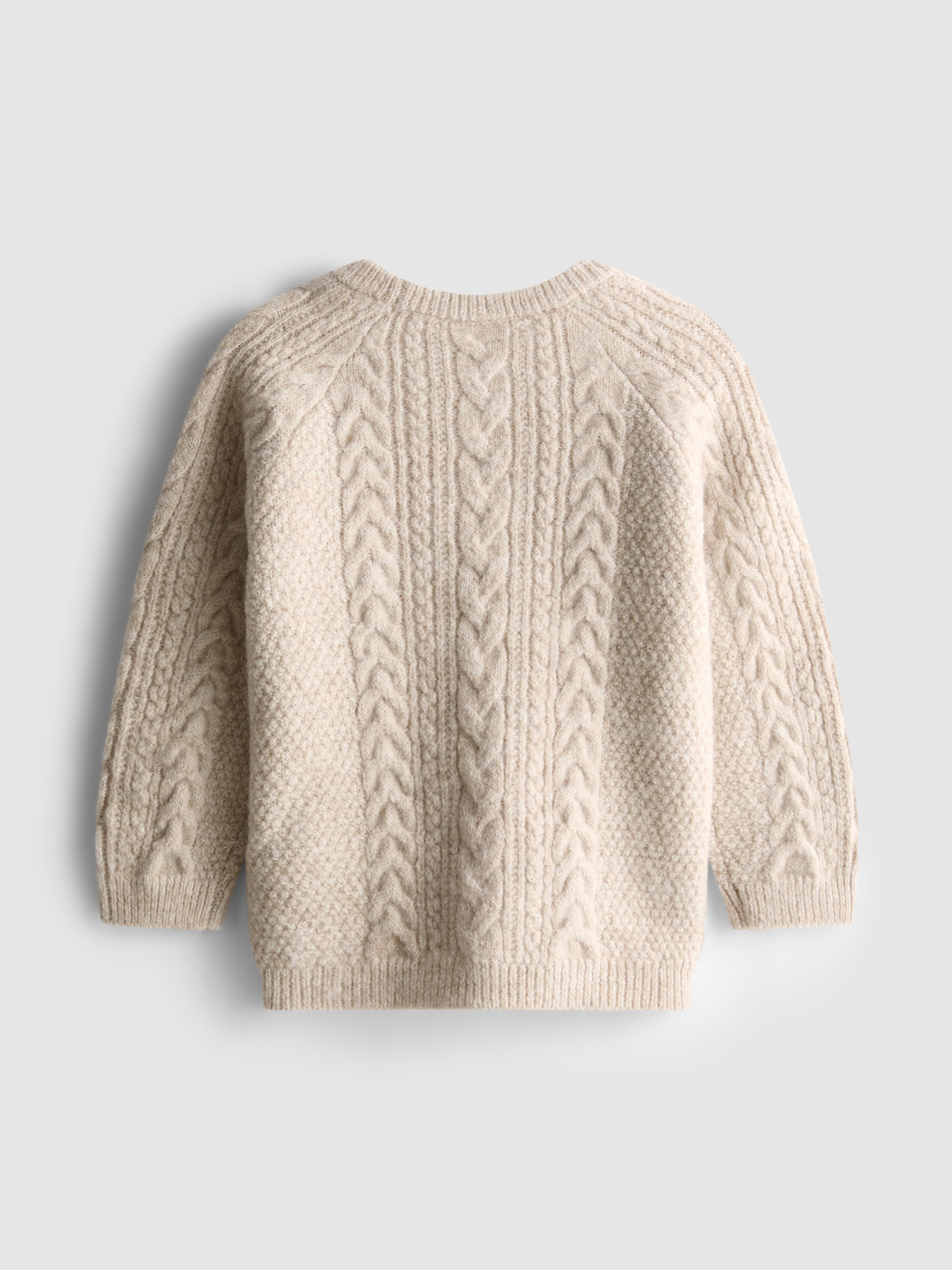 0-36mths | Floral Pom-Pom Cable Knit Jumper