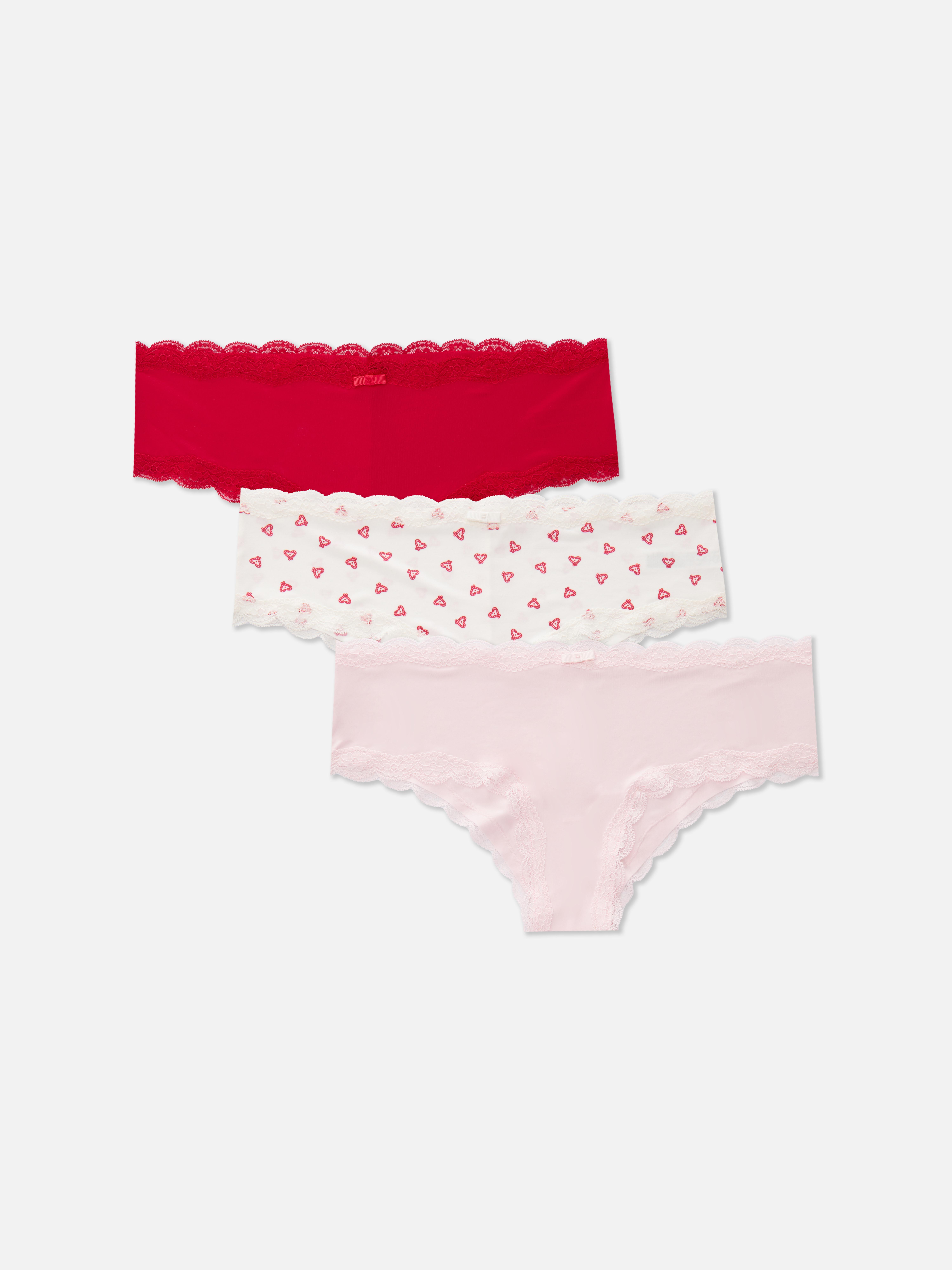 3pk Lace Trim Hipster Briefs