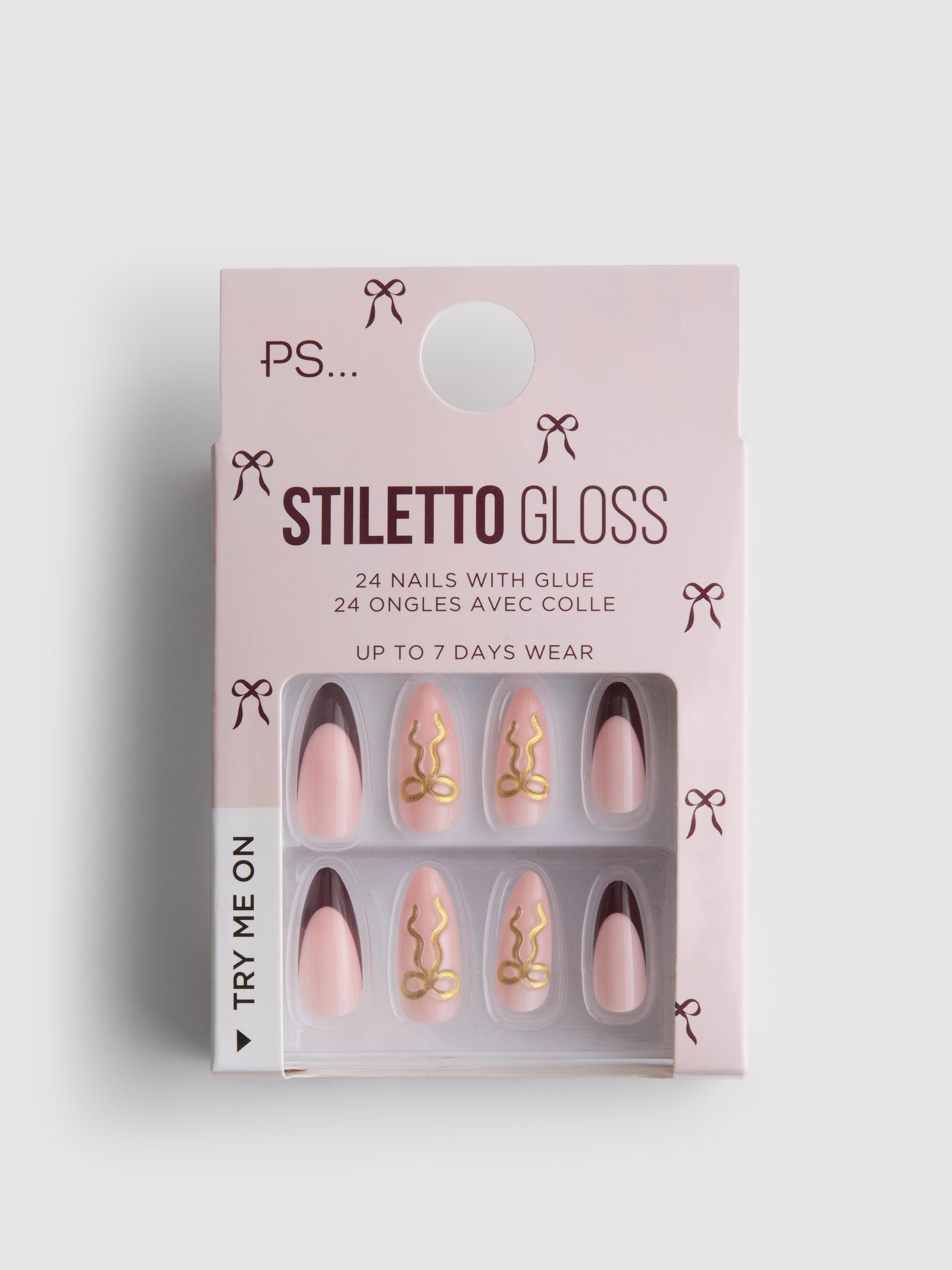 PS... French Tip Stiletto Gloss False Nails