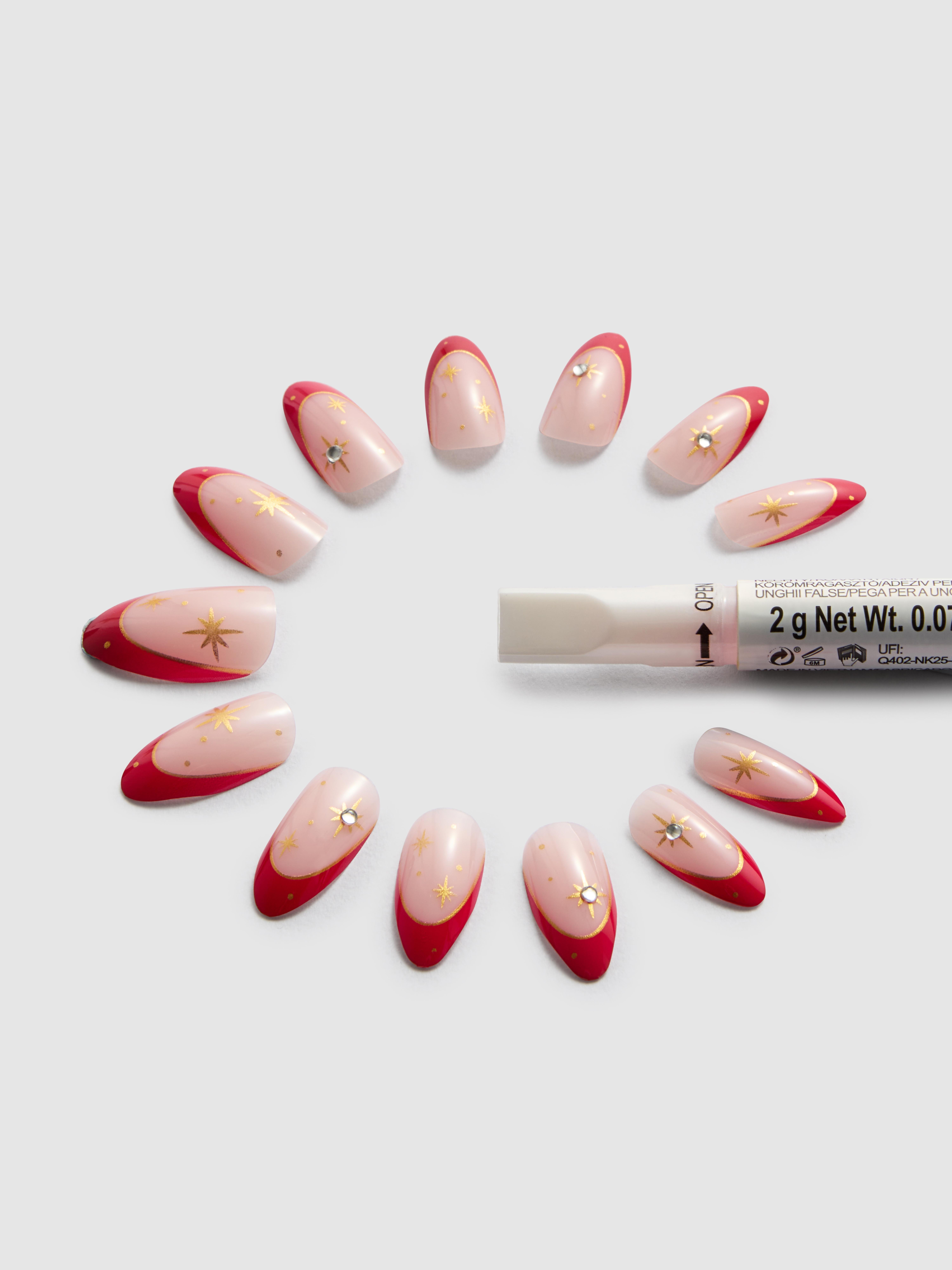 PS... French Tip Pointed Gloss False Nails