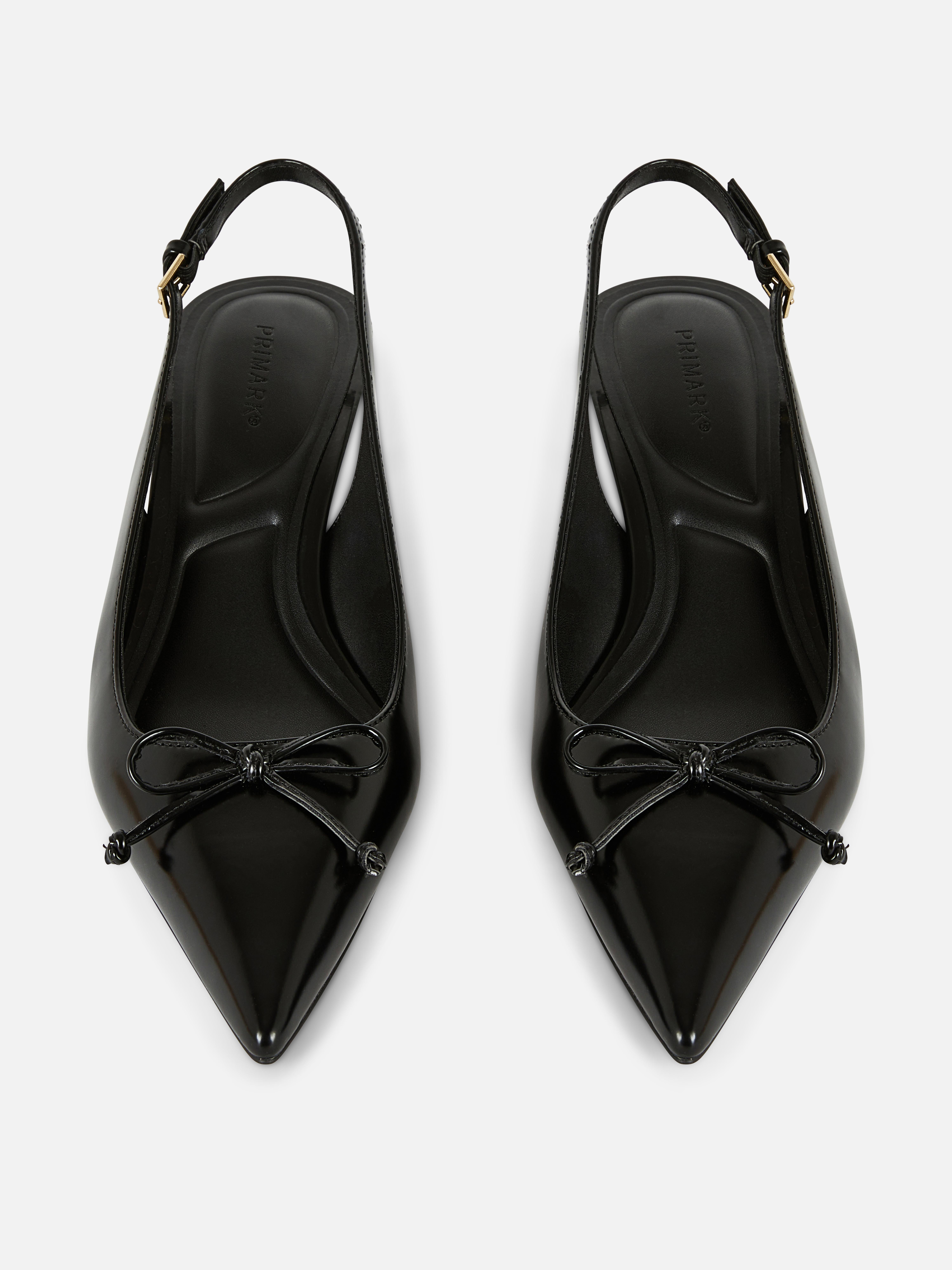 Slingbacks mit Kitten-Heels und Schleife