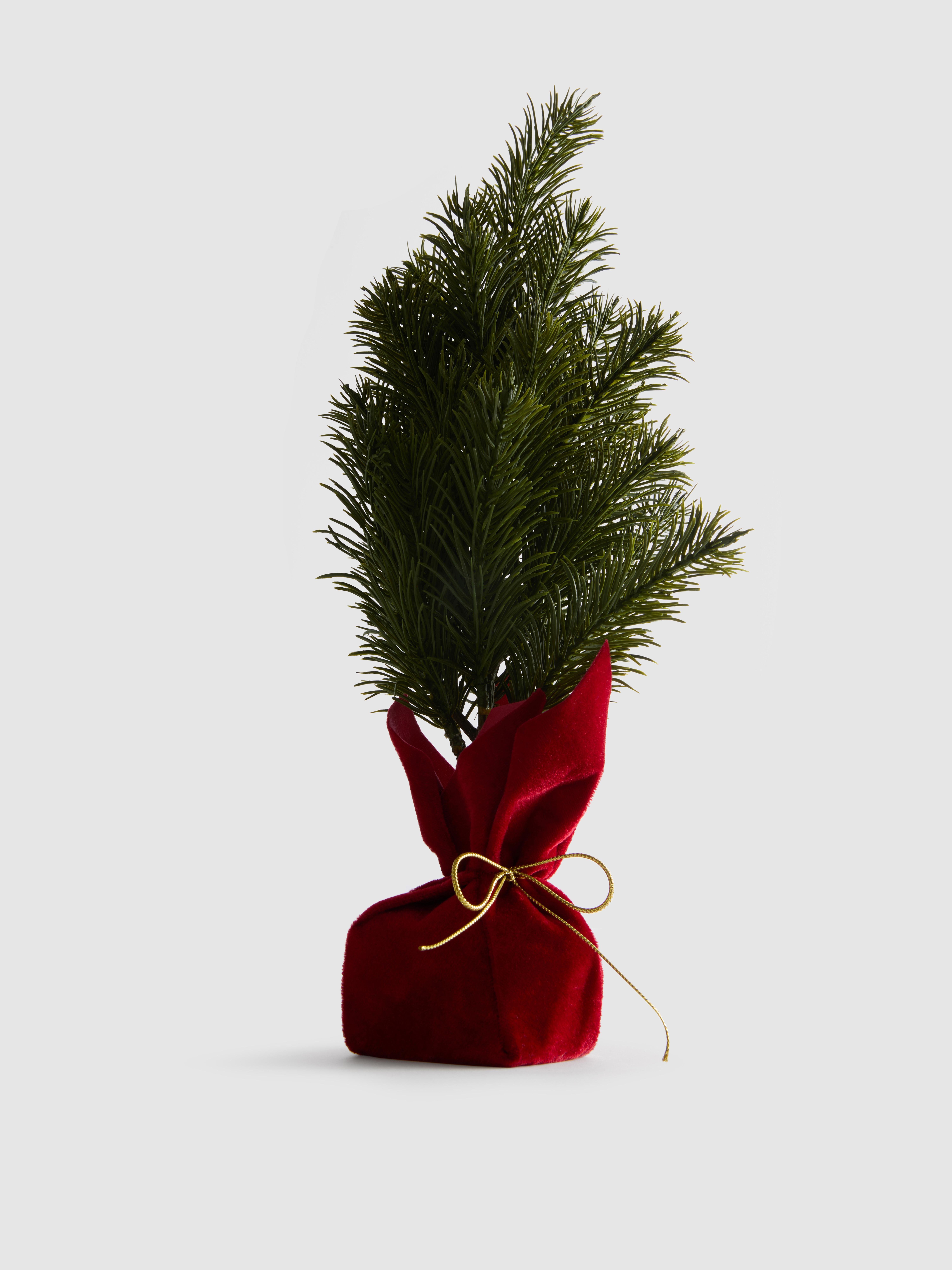 Faux Christmas Tree In Velvet Bag