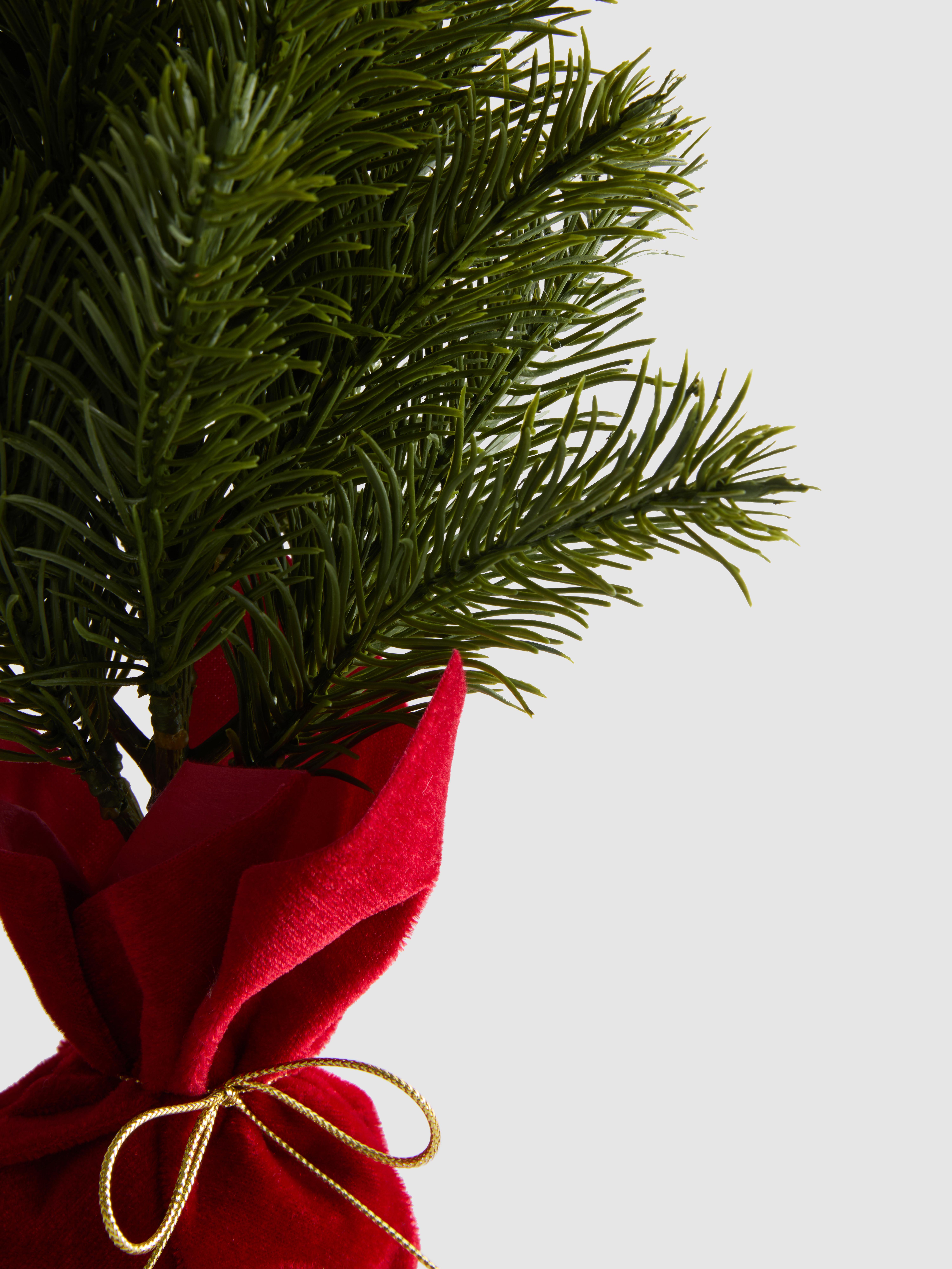 Faux Christmas Tree In Velvet Bag