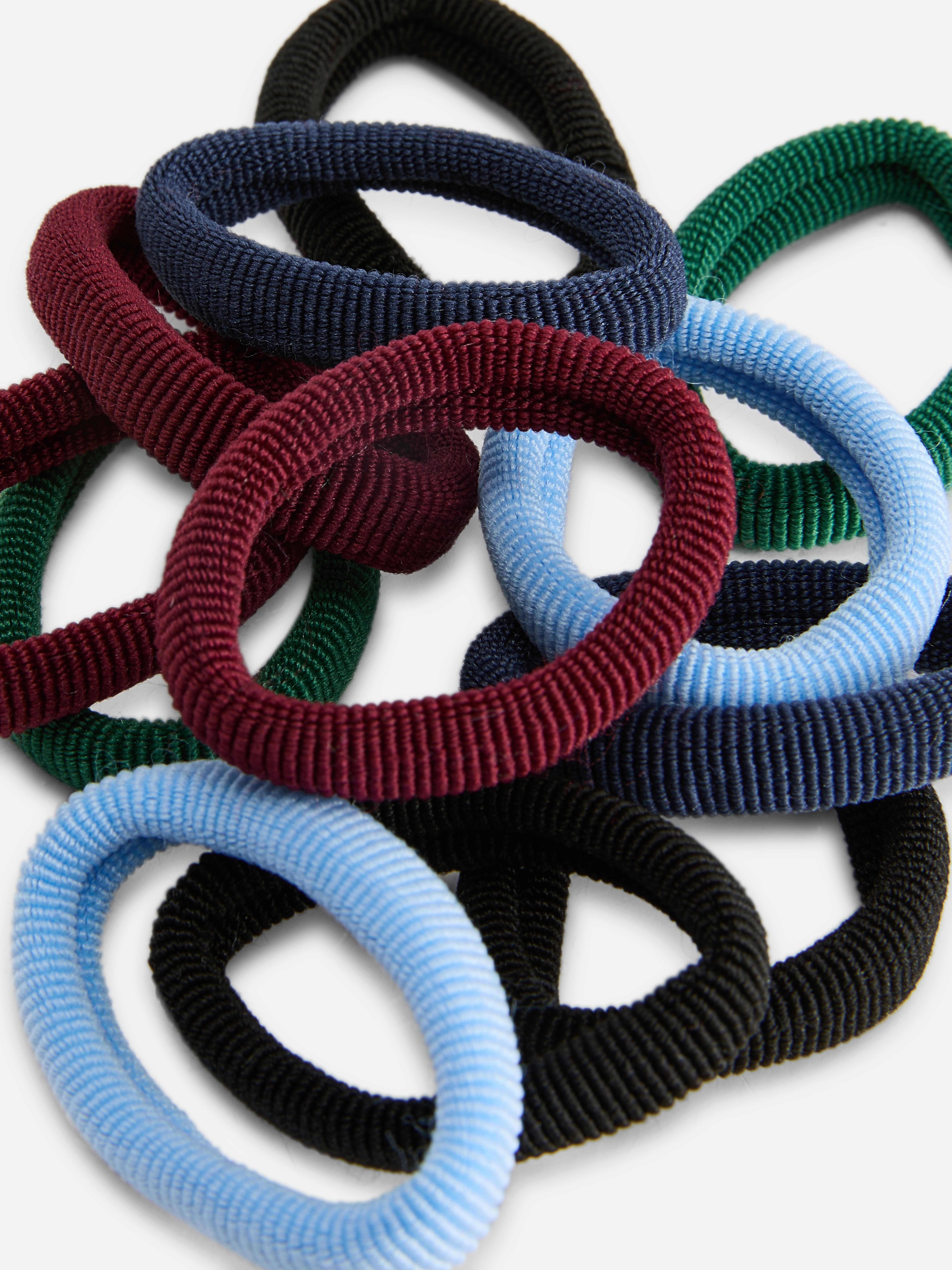 12pk Fabric Hair Elastics