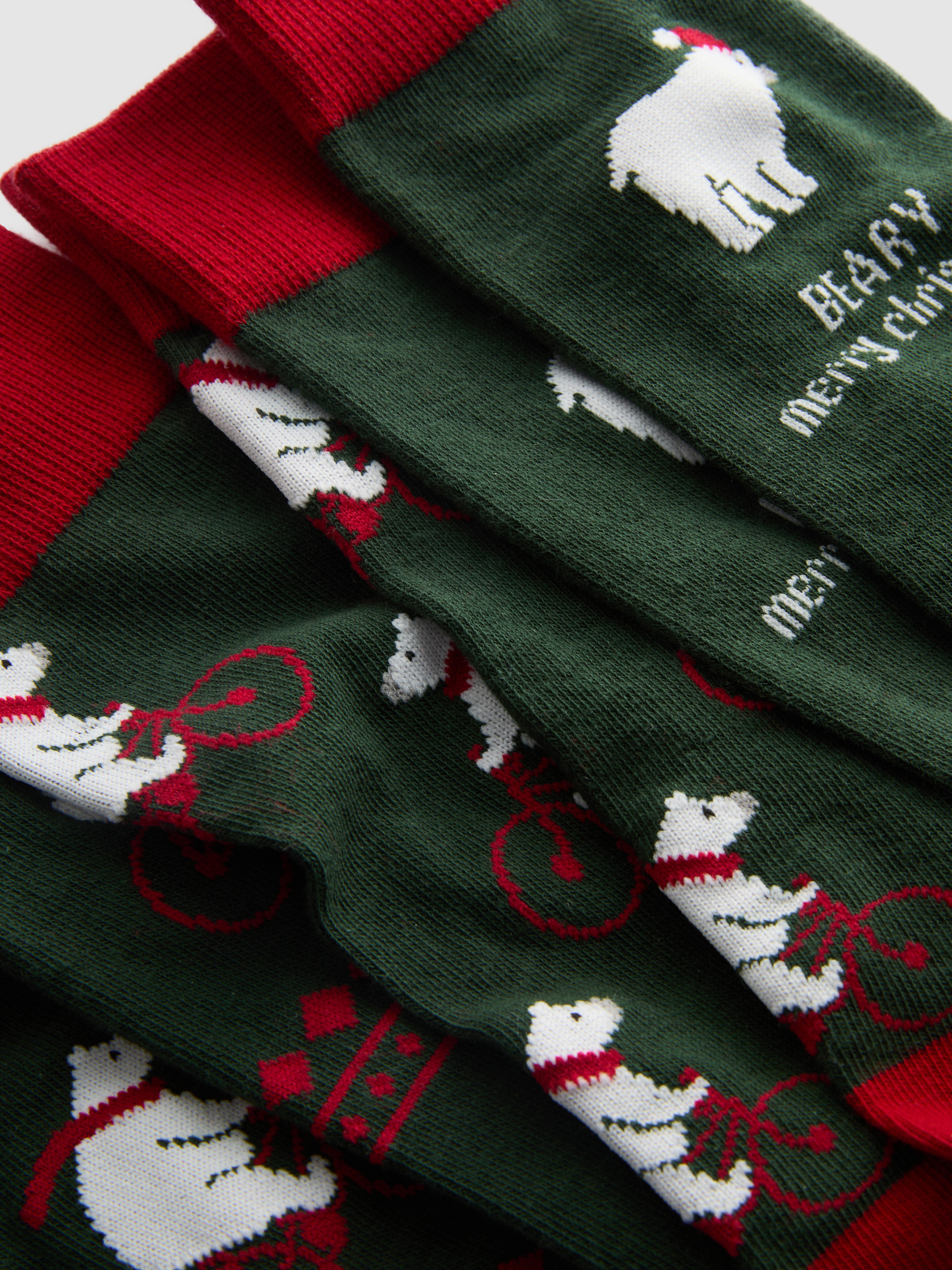 3pk Polar Bear Crew Socks