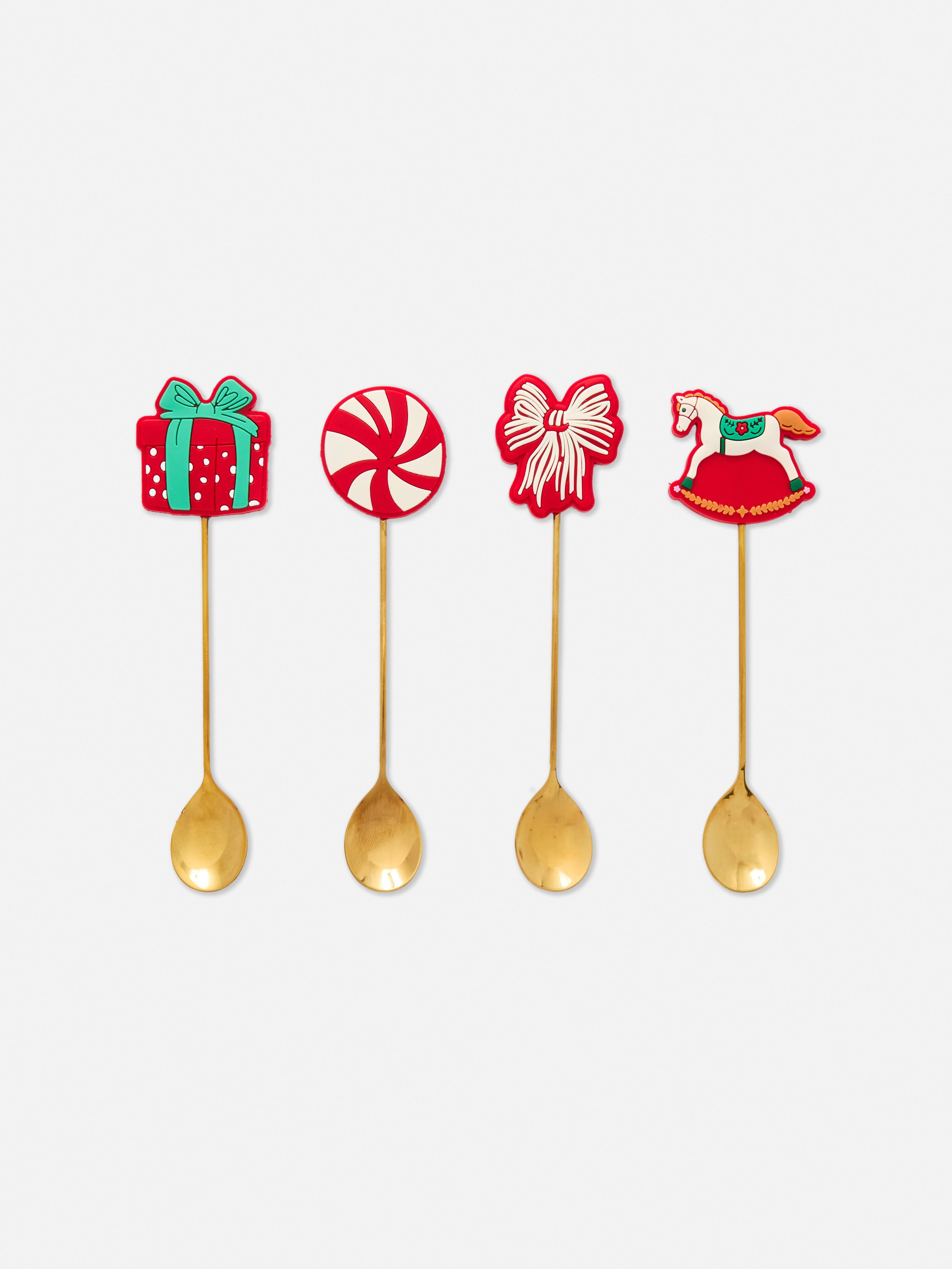 Pack de 4 cucharas navideñas